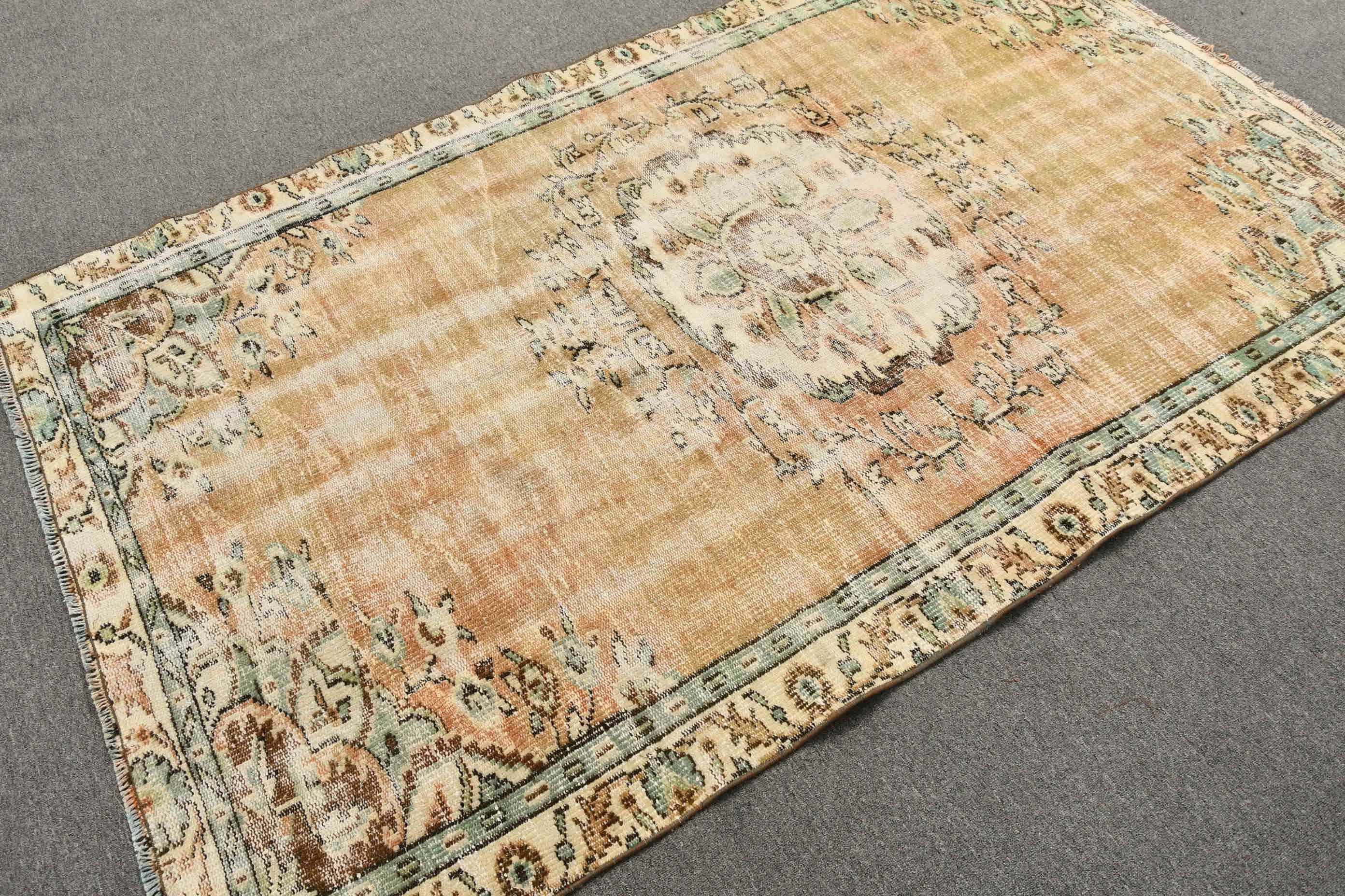 Bedroom Rug, Beige Cool Rug, Floor Rug, Dining Room Rugs, Turkish Rug, 4.6x7.7 ft Area Rugs, Anatolian Rug, Vintage Rug