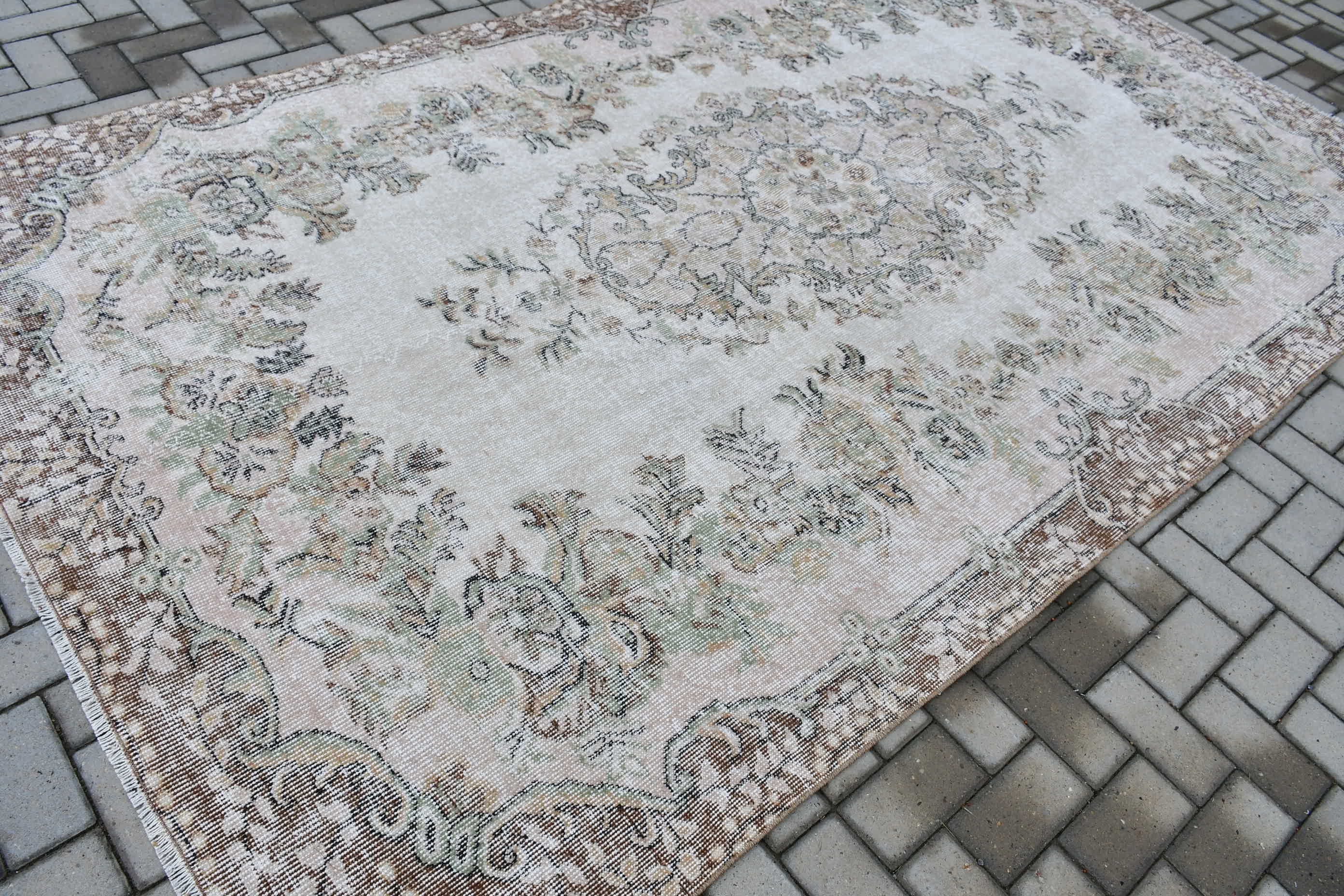 Beige Floor Rugs, Living Room Rug, 6x10.2 ft Large Rug, Turkish Rug, Bedroom Rug, Bohemian Rugs, Dining Room Rug, Vintage Rug