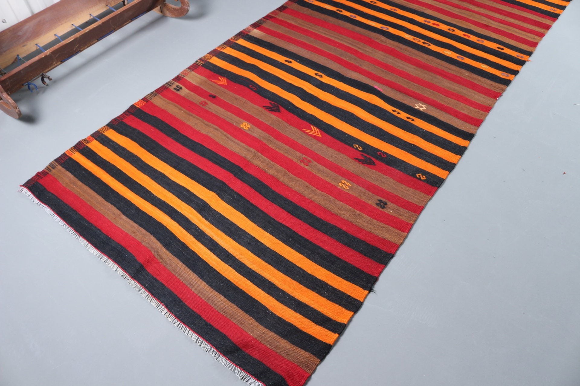 Vintage Halılar, Runner Halıları, 3.9x11.2 ft Runner Halısı, Koridor Halısı, Oryantal Halılar, Kırmızı Oryantal Halı, Mutfak Halısı, Türk Halıları, Kilim