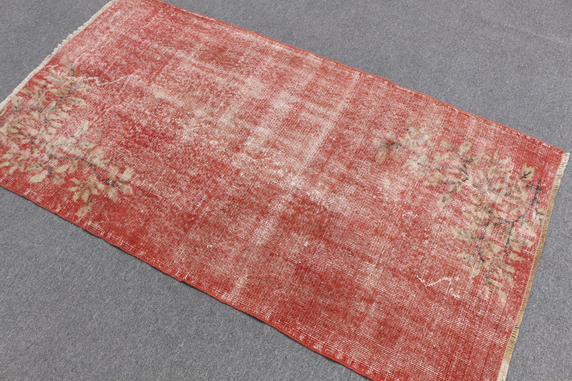 Vintage Rug, Turkish Rug, Red Cool Rug, Rugs for Kitchen, 3.1x5.7 ft Accent Rug, Bedroom Rug, Moroccan Rugs, Kitchen Rug, Entry Rug