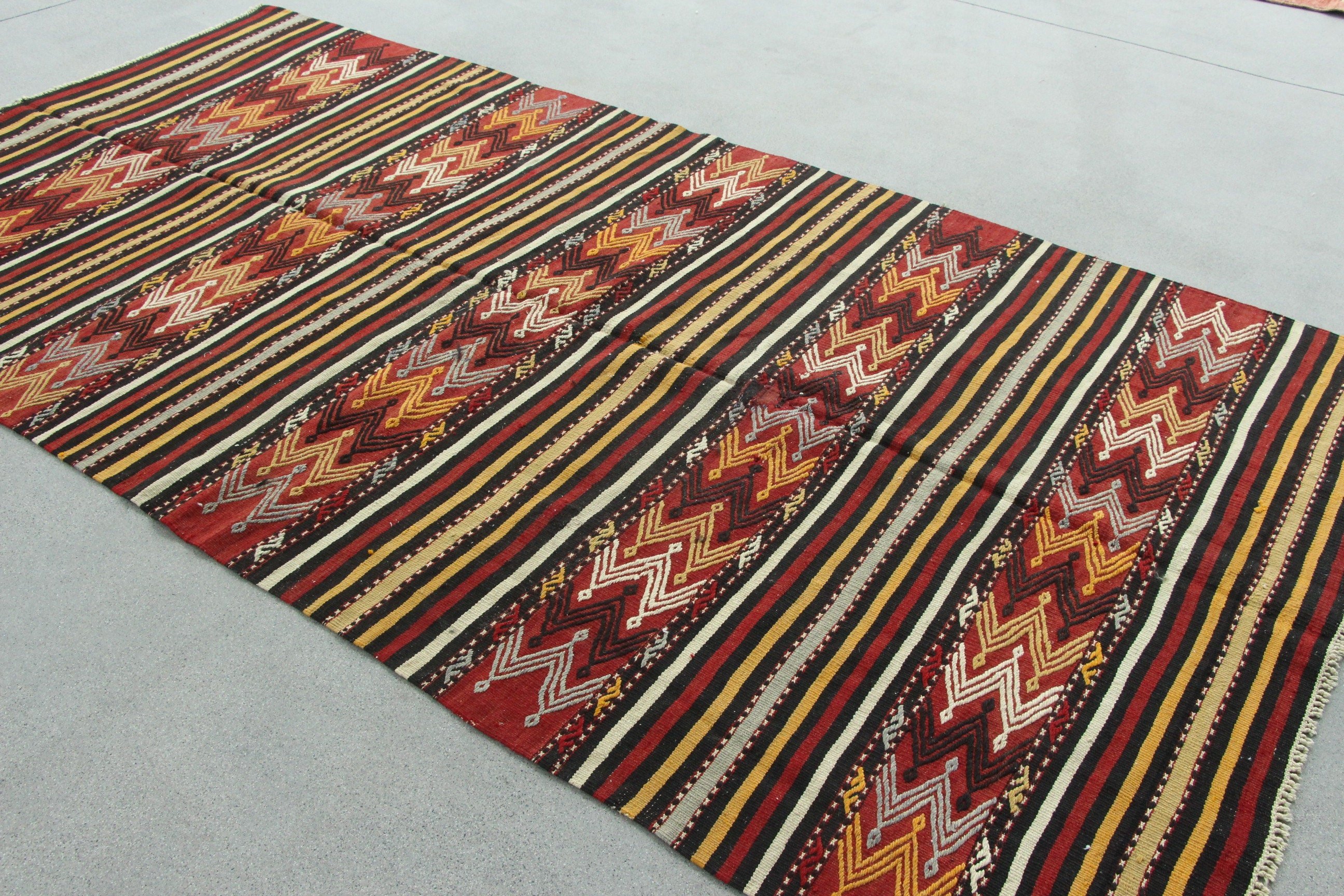 Anadolu Halıları, Kırmızı Fas Halıları, Fas Halısı, Salon Halısı, Vintage Halı, Kilim, 4.6x8.9 ft Büyük Halı, Eski Halı, Oturma Odası Halısı, Türk Halısı