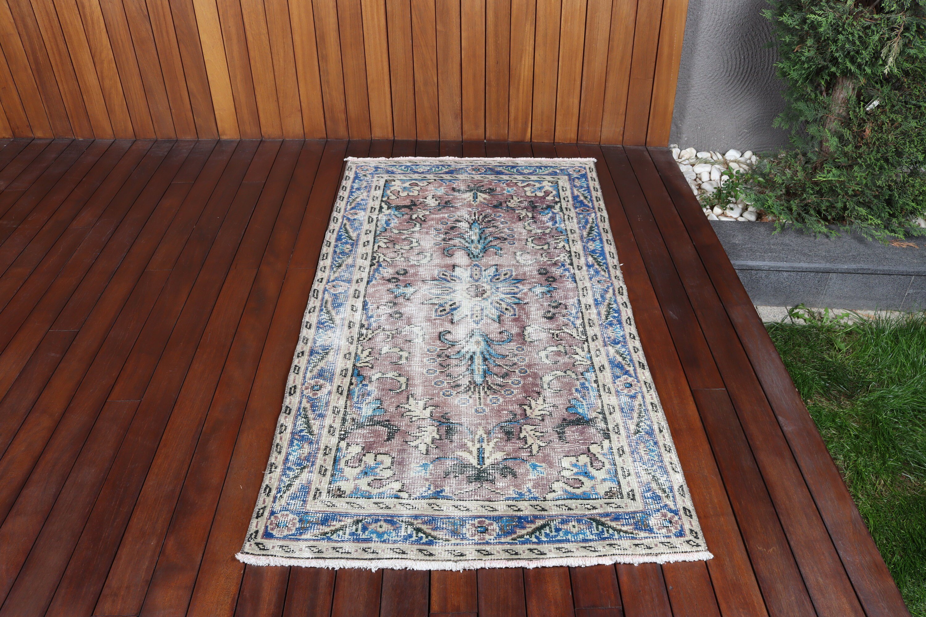 Vintage Vurgulu Halılar, Vintage Vurgulu Halı, Oryantal Halılar, 3,1x5,9 ft Vurgulu Halı, Türk Halısı, Mor Havalı Halılar, Vintage Halılar, Yer Halısı