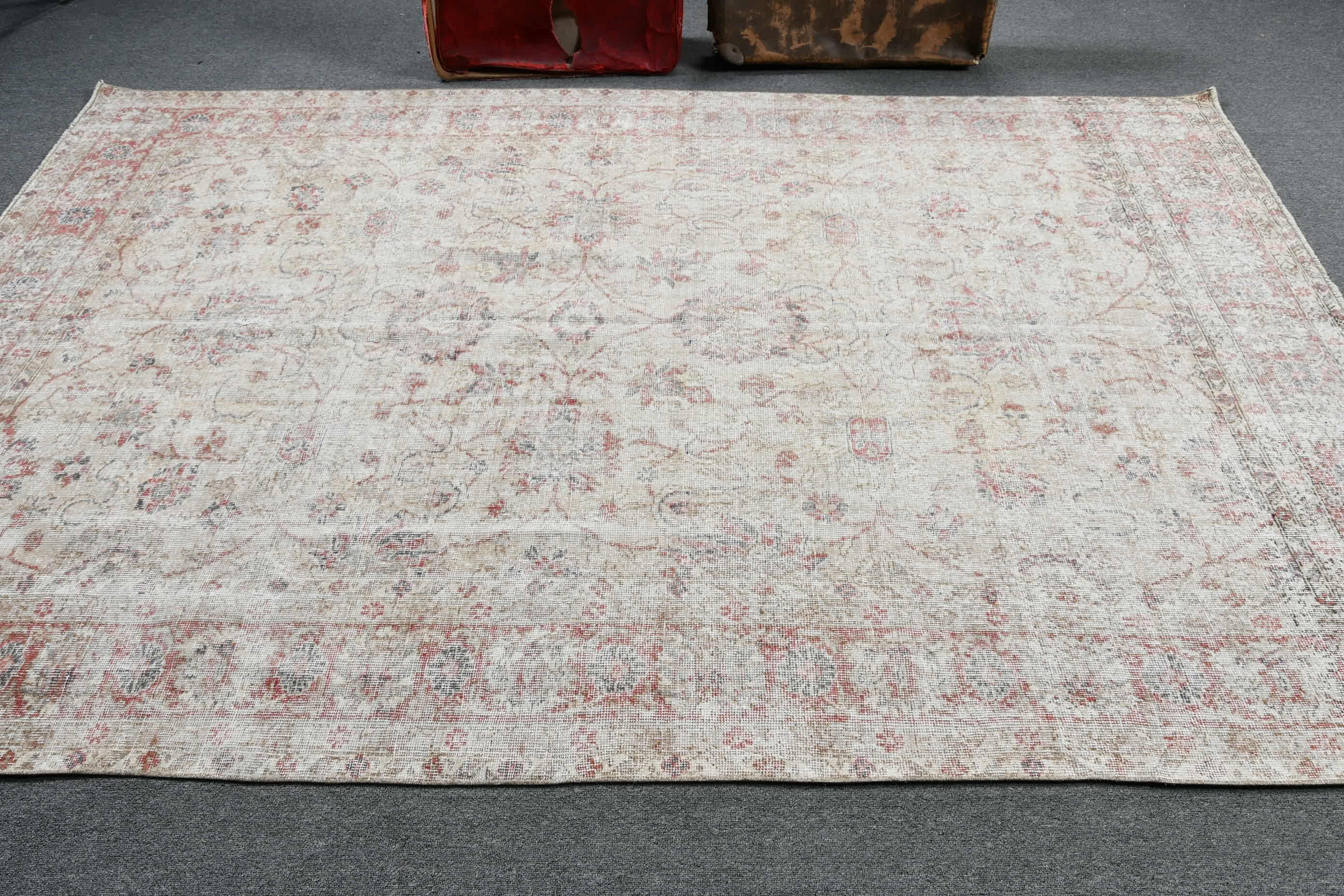 Rugs for Living Room, Beige Floor Rugs, Dining Room Rug, 5.9x9.4 ft Large Rug, Floor Rug, Salon Rugs, Vintage Rug, Turkish Rug, Cool Rugs