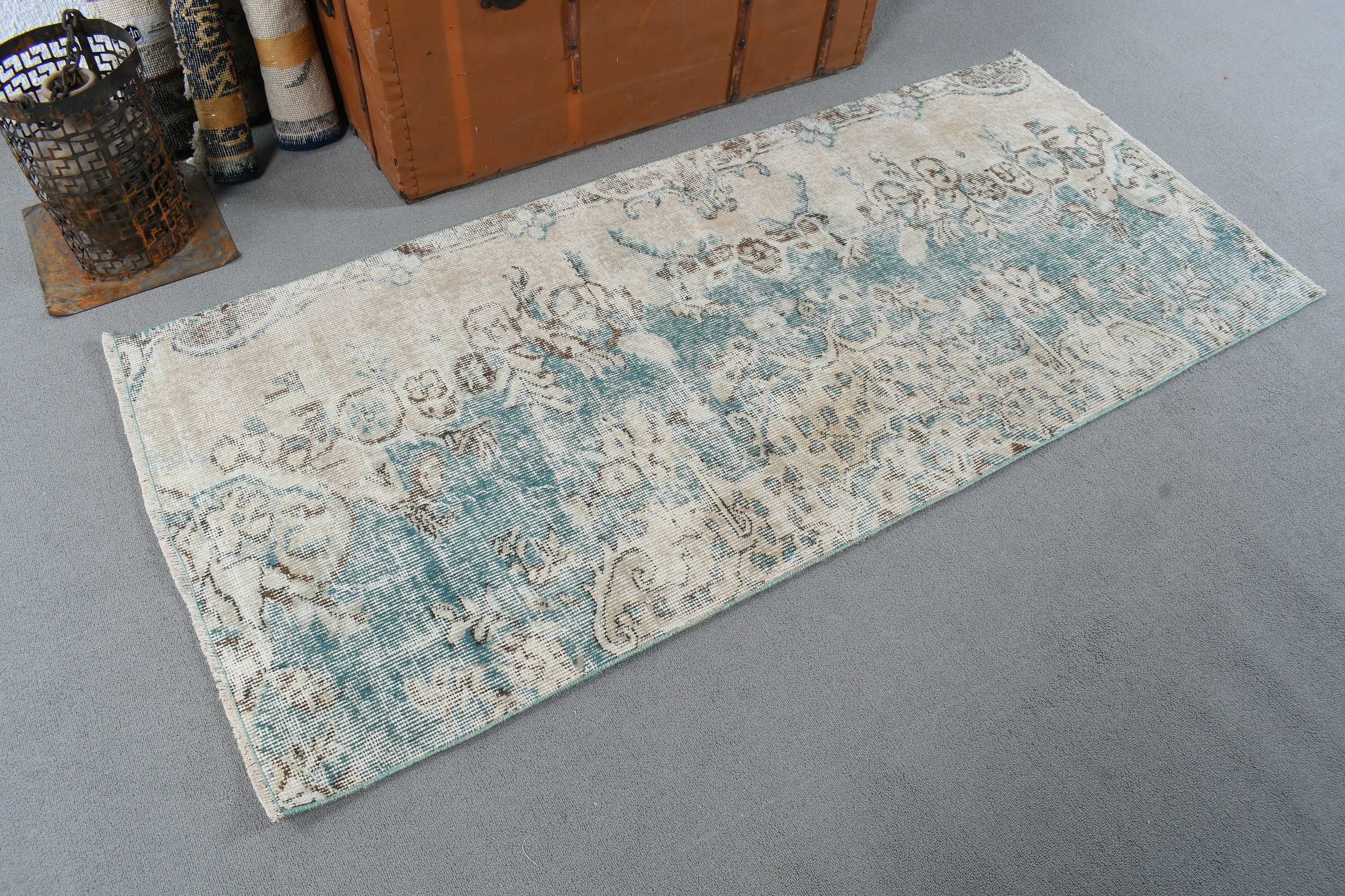 Vintage Accent Rugs, Beige Handwoven Rugs, 2.7x6 ft Accent Rugs, Flatweave Rug, Boho Accent Rug, Statement Rug, Vintage Rugs, Turkish Rugs