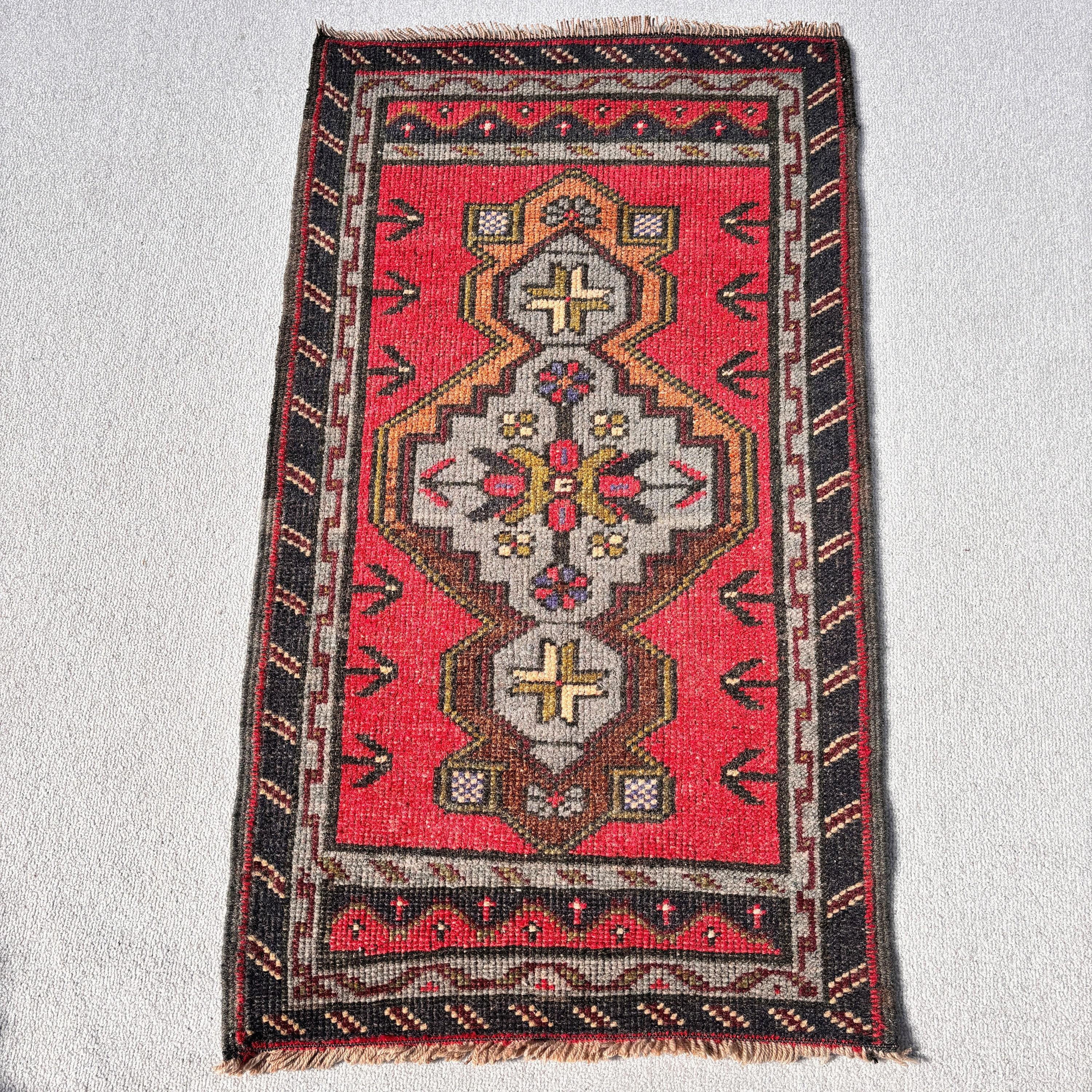 Small Area Rug, Turkish Rugs, Modern Rugs, Bedroom Rugs, Red Floor Rugs, Neutral Rug, Rugs for Nursery, Vintage Rugs, 1.8x3.2 ft Small Rug