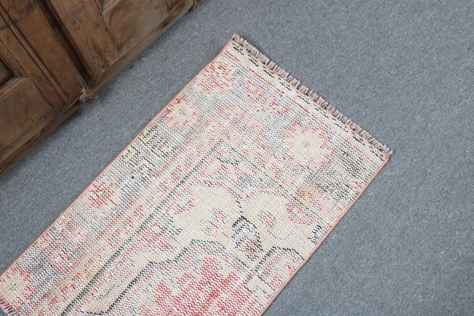 Wall Hanging Rugs, Handmade Rug, Beige Modern Rug, Door Mat Rug, Vintage Rugs, Turkish Rugs, 1.6x2.7 ft Small Rug, Wool Rug, Antique Rugs