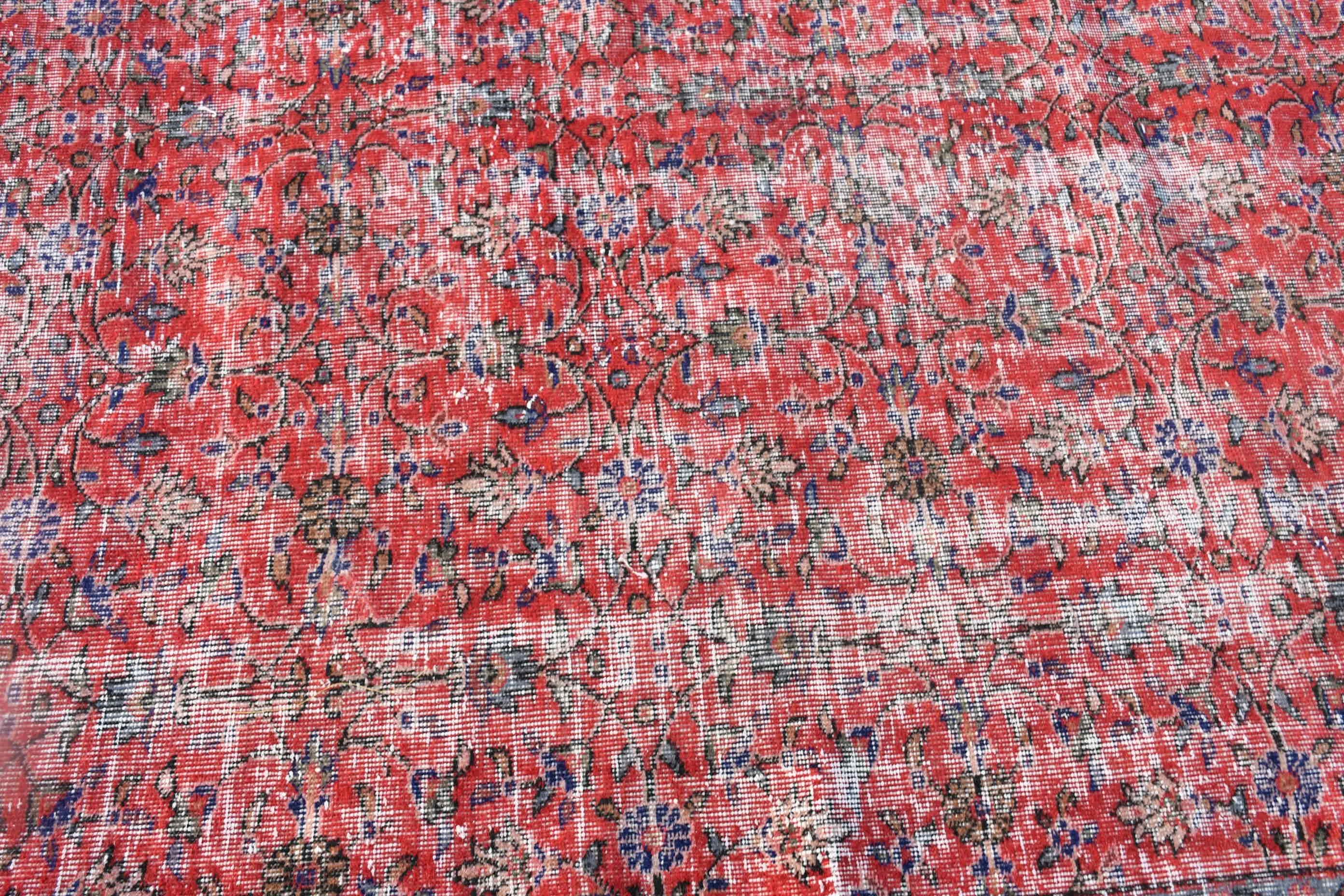 Turkish Rugs, Red Cool Rug, Oushak Rugs, Custom Rug, Vintage Rugs, 4.8x8.3 ft Area Rugs, Rugs for Living Room, Nursery Rug
