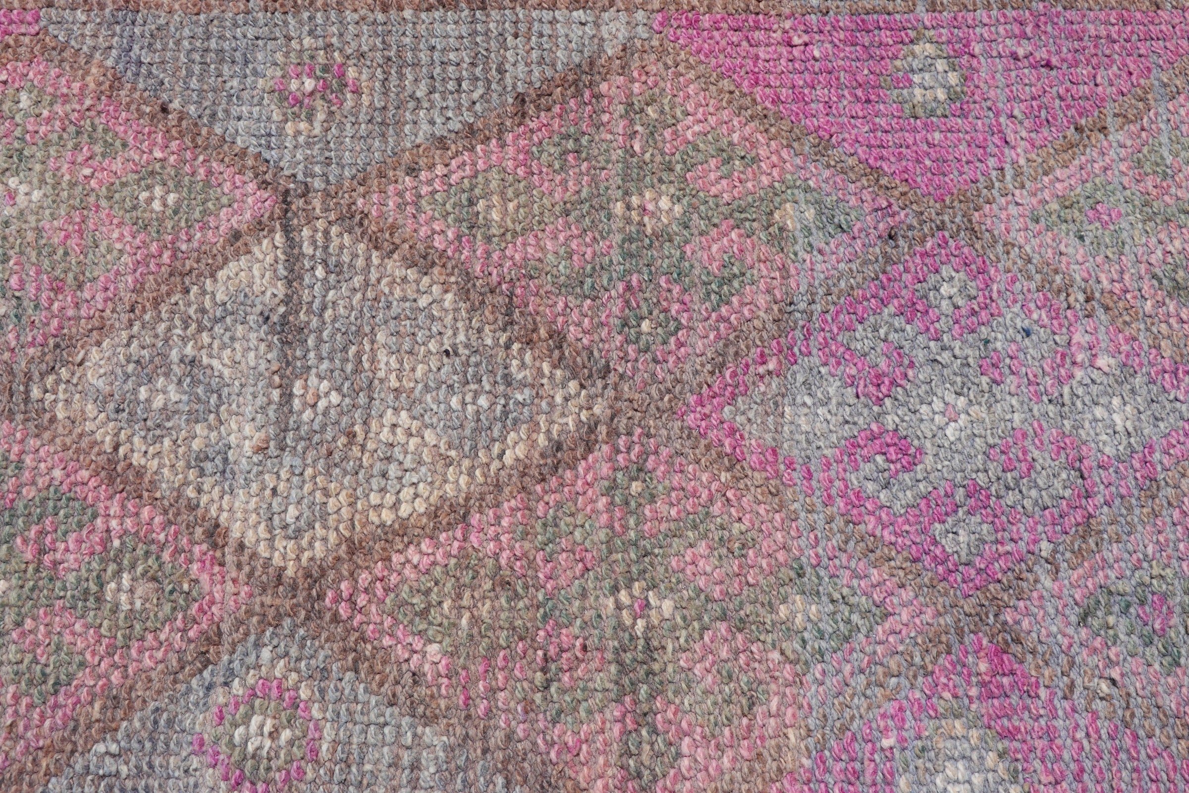 Moroccan Rug, Stair Rugs, Vintage Rugs, Pink  2.3x11.7 ft Runner Rug, Oushak Rugs, Turkish Rugs, Retro Rug, Rugs for Corridor