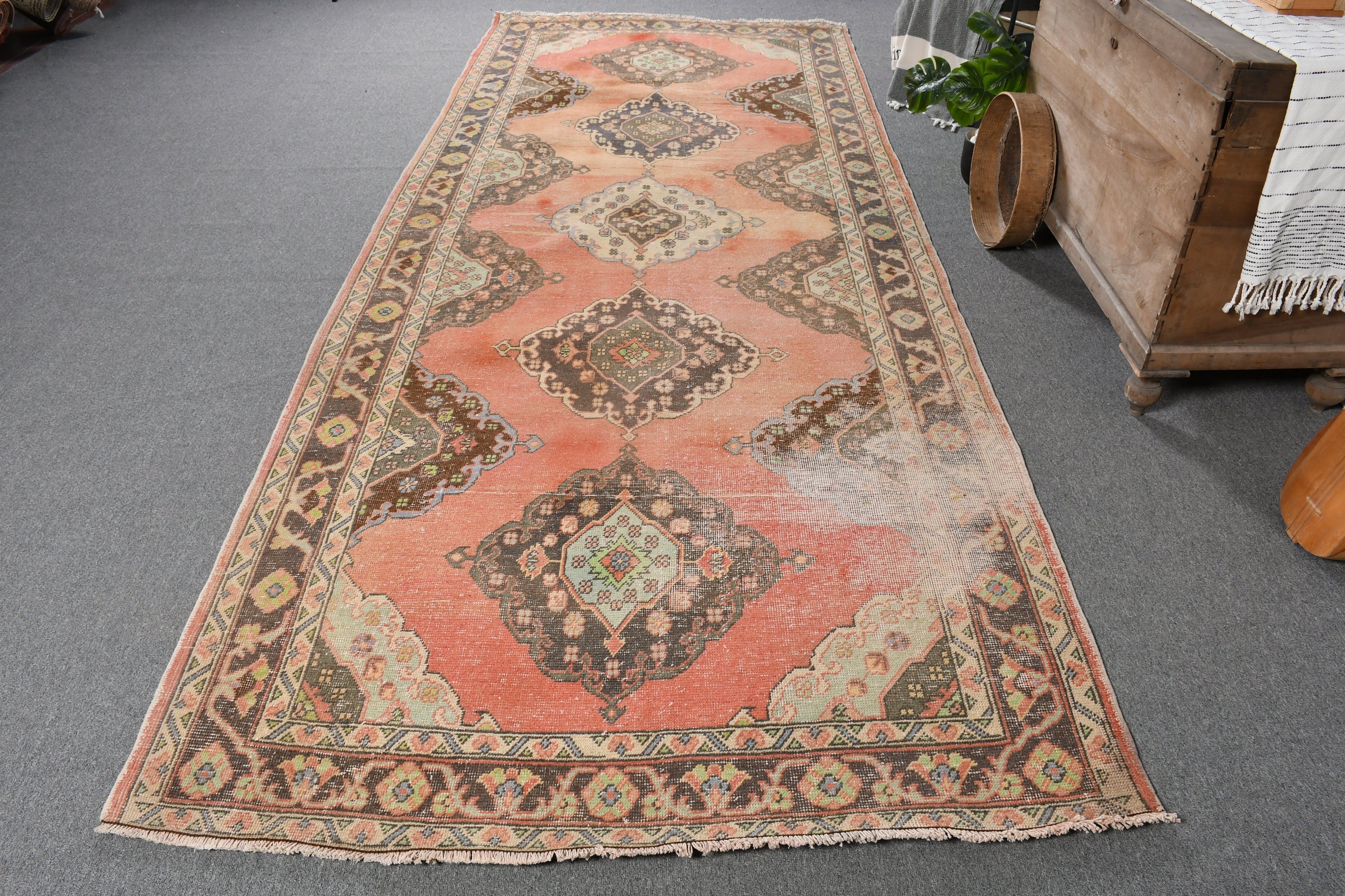 4.8x12.2 ft Runner Halı, Anadolu Halıları, Koridor Halıları, Turuncu Soğuk Halılar, Türk Halısı, Ev Dekorasyonu Halısı, Koridor Halısı, Eski Halılar, Vintage Halılar