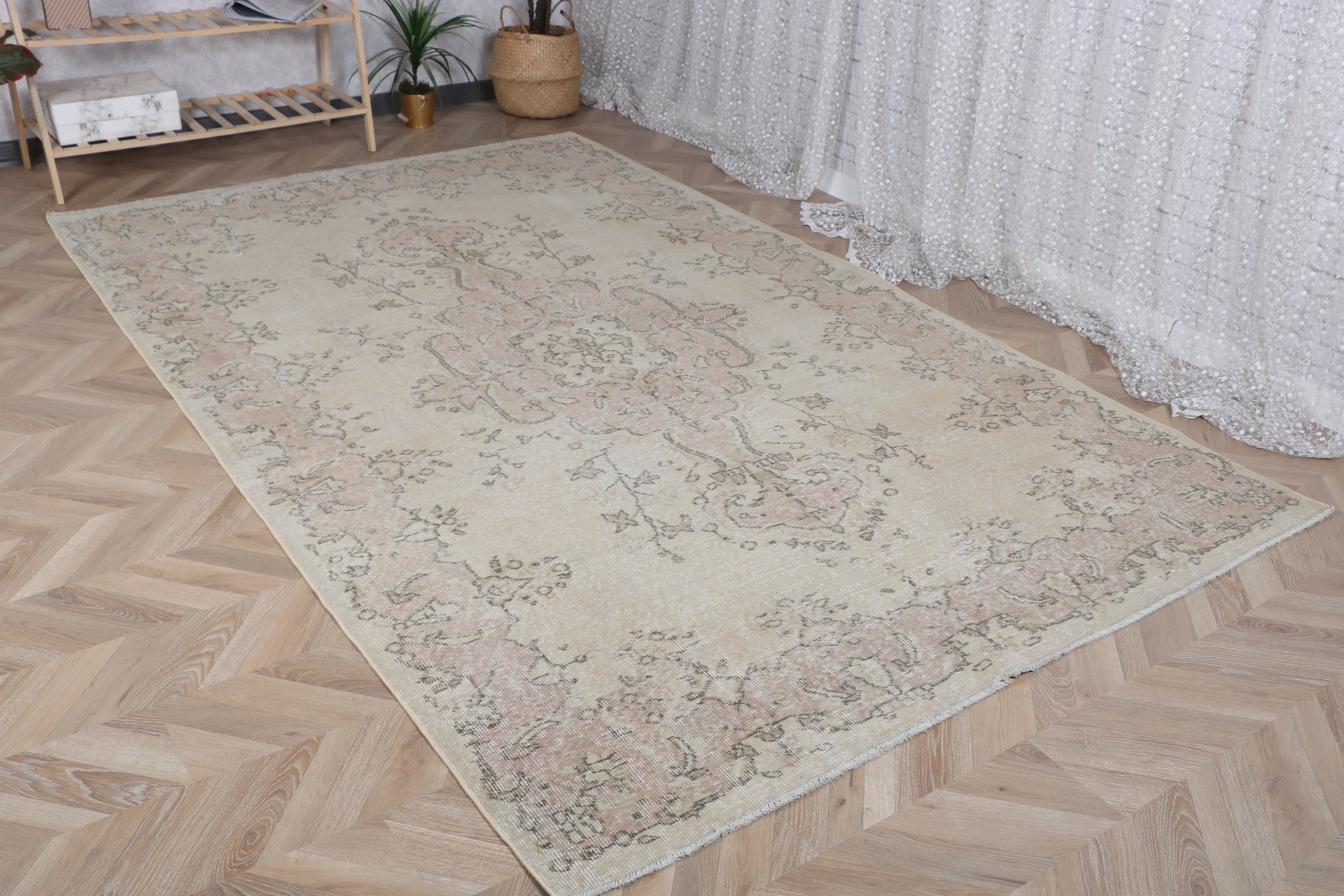 Vintage Halı, Salon Halısı, Dekoratif Halı, Türk Halısı, Kahverengi Oryantal Halılar, Havalı Halı, Oturma Odası Halısı, Ev Dekor Halıları, 5,9x9,5 ft Büyük Halılar