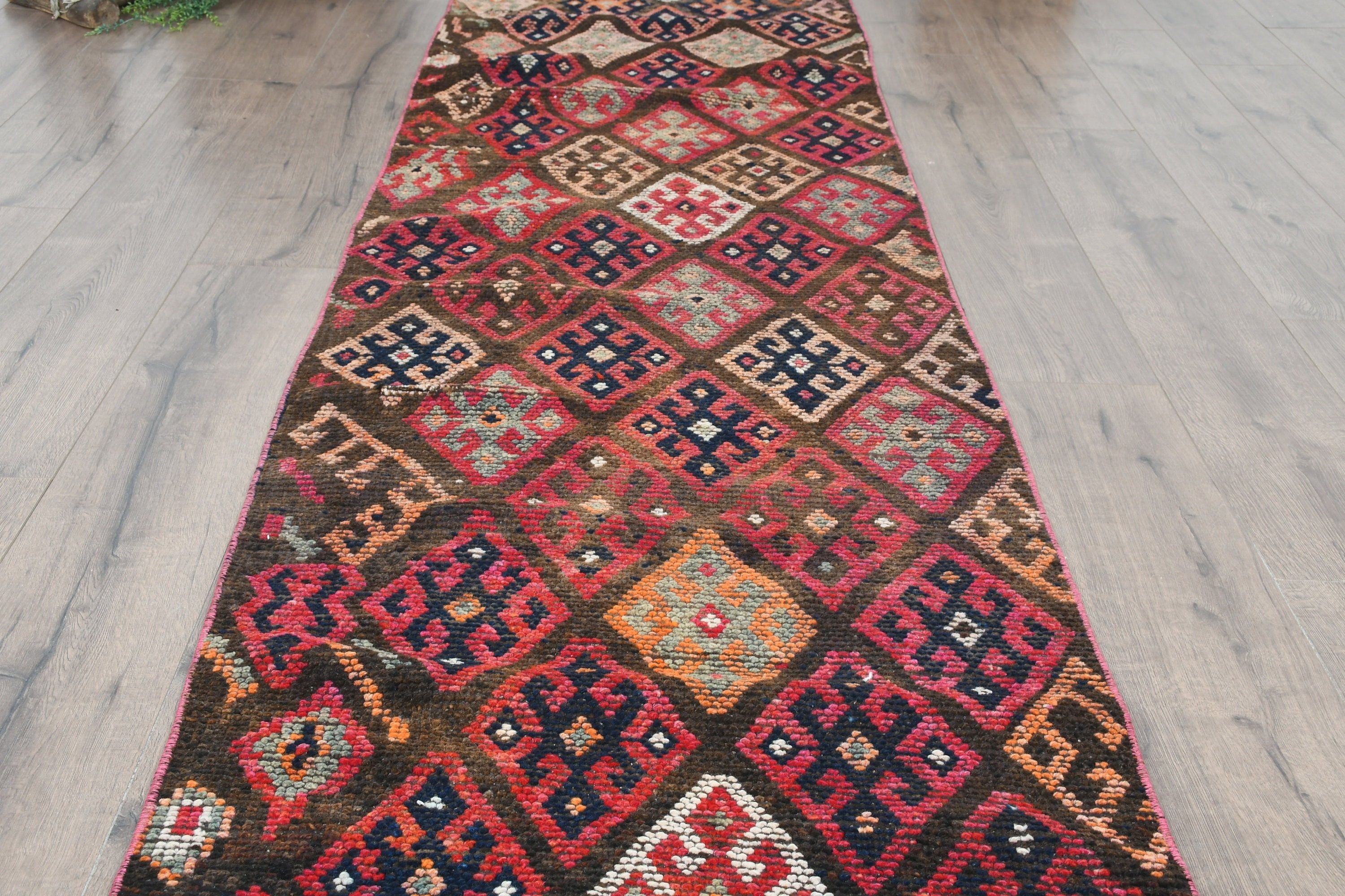 Hallway Rugs, Rugs for Stair, Anatolian Rug, Vintage Rugs, 2.4x10 ft Runner Rug, Corridor Rug, Red Wool Rugs, Turkish Rugs, Kitchen Rug