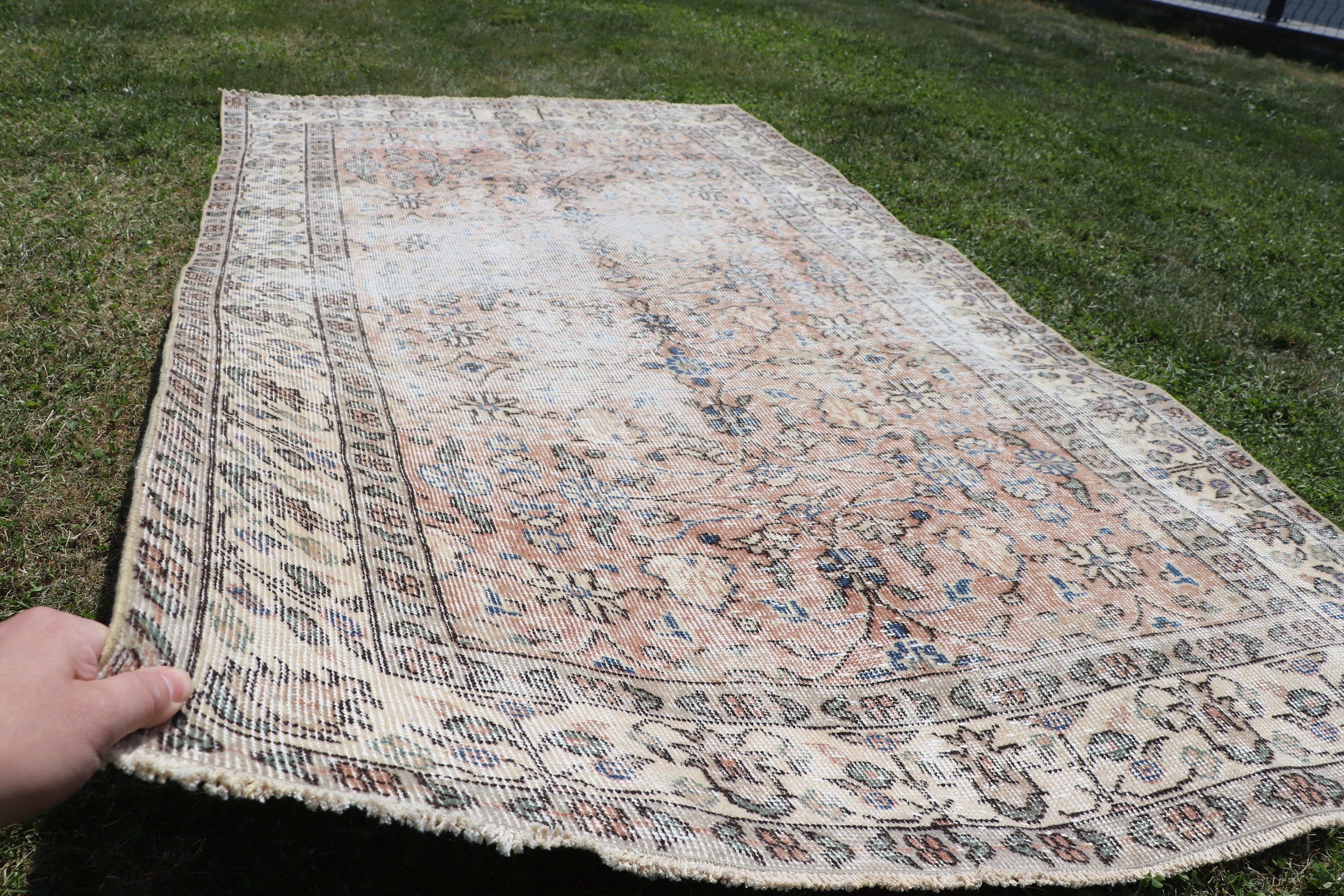 Brown Kitchen Rug, Turkish Rug, Boho Rugs, Vintage Rug, Luxury Rugs, Rugs for Bedroom, 3.6x6.5 ft Accent Rug, Decorative Rugs, Kitchen Rugs