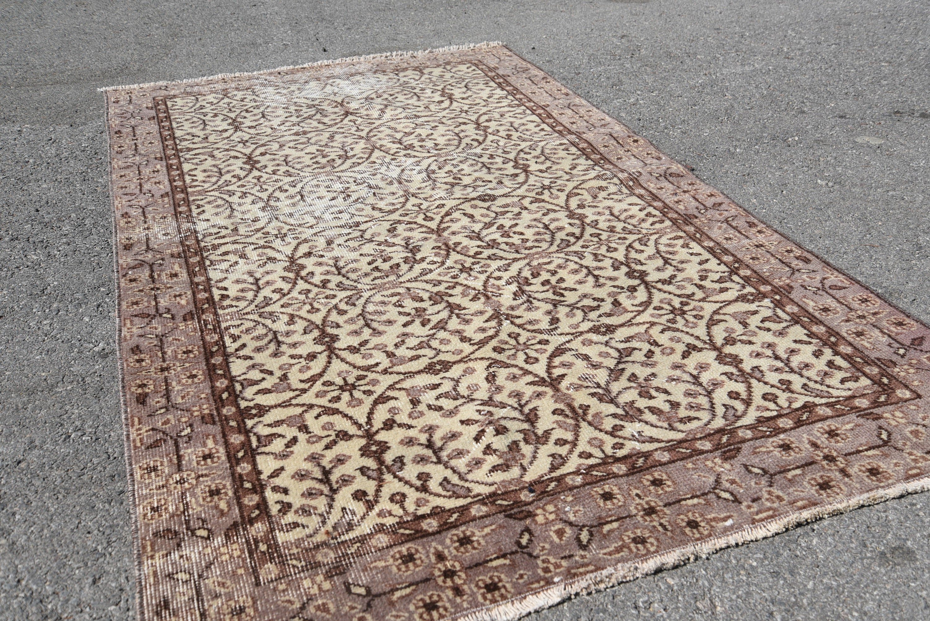 3.6x6.3 ft Accent Halı, Vintage Halı, Vintage Accent Halı Halıları, Oryantal Halılar, Yatak Odası Halısı, Mutfak Halıları, Türk Halısı, Yatak Odası Halıları