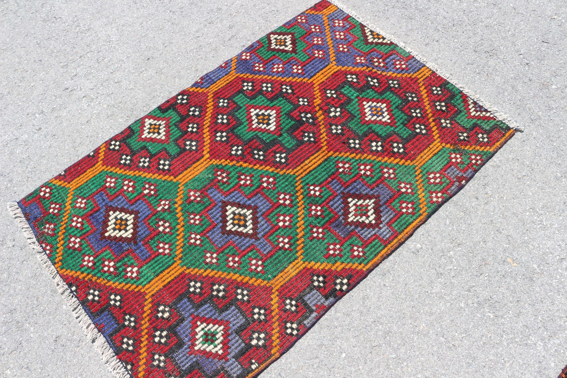 Soyut Halı, Kilim, Mutfak Halısı, Araba Paspas Halısı, 2.9x4.4 ft Küçük Halı, Türk Halısı, Çocuk Halısı, Fas Halısı, Kırmızı Fas Halısı, Vintage Halı