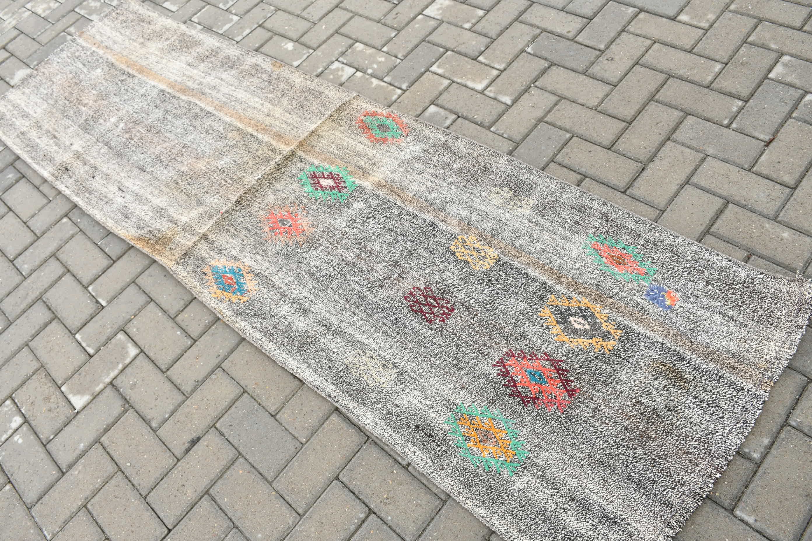 Kilim, Eski Halı, Kahverengi Antika Halılar, Merdiven Halısı, Vintage Halı, Koridor Halıları, Türk Halısı, 2.5x8.3 ft Yolluk Halısı, Oryantal Halı