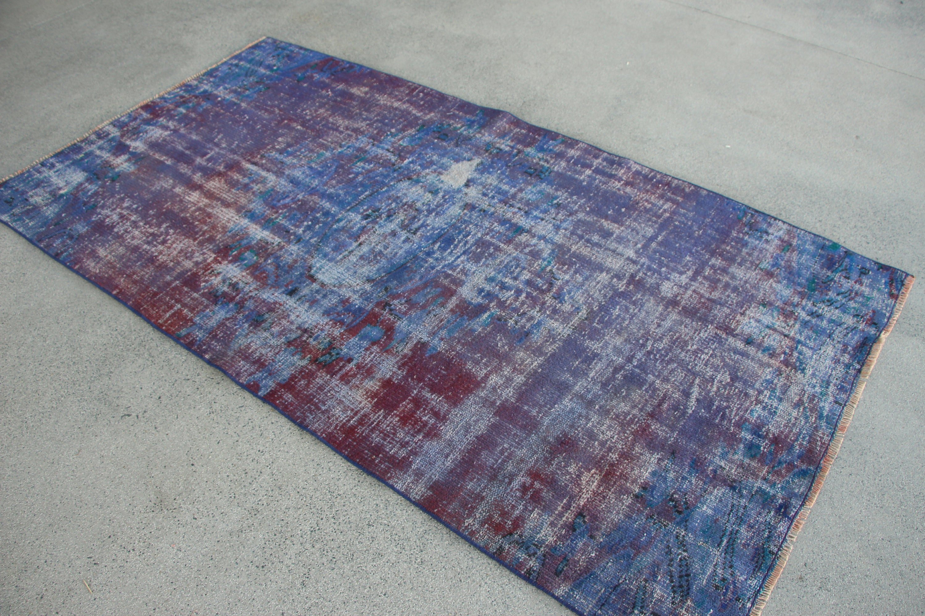 Home Decor Rug, Bright Rug, 3.9x7.4 ft Area Rug, Vintage Rug, Turkish Rug, Nursery Rugs, Oriental Rug, Living Room Rug, Purple Oushak Rug