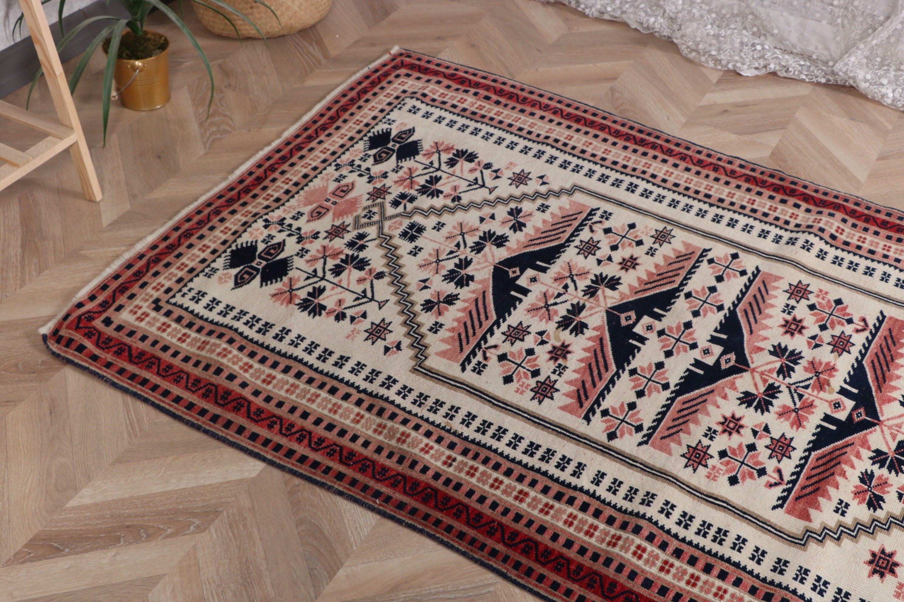 Lüks Halı, Çocuk Halısı, Vintage Halılar, Boho Vurgulu Halılar, 3,8x5,8 ft Accent Halılar, Modern Halı, Türk Halısı, Bej Yün Halı, Anadolu Halısı