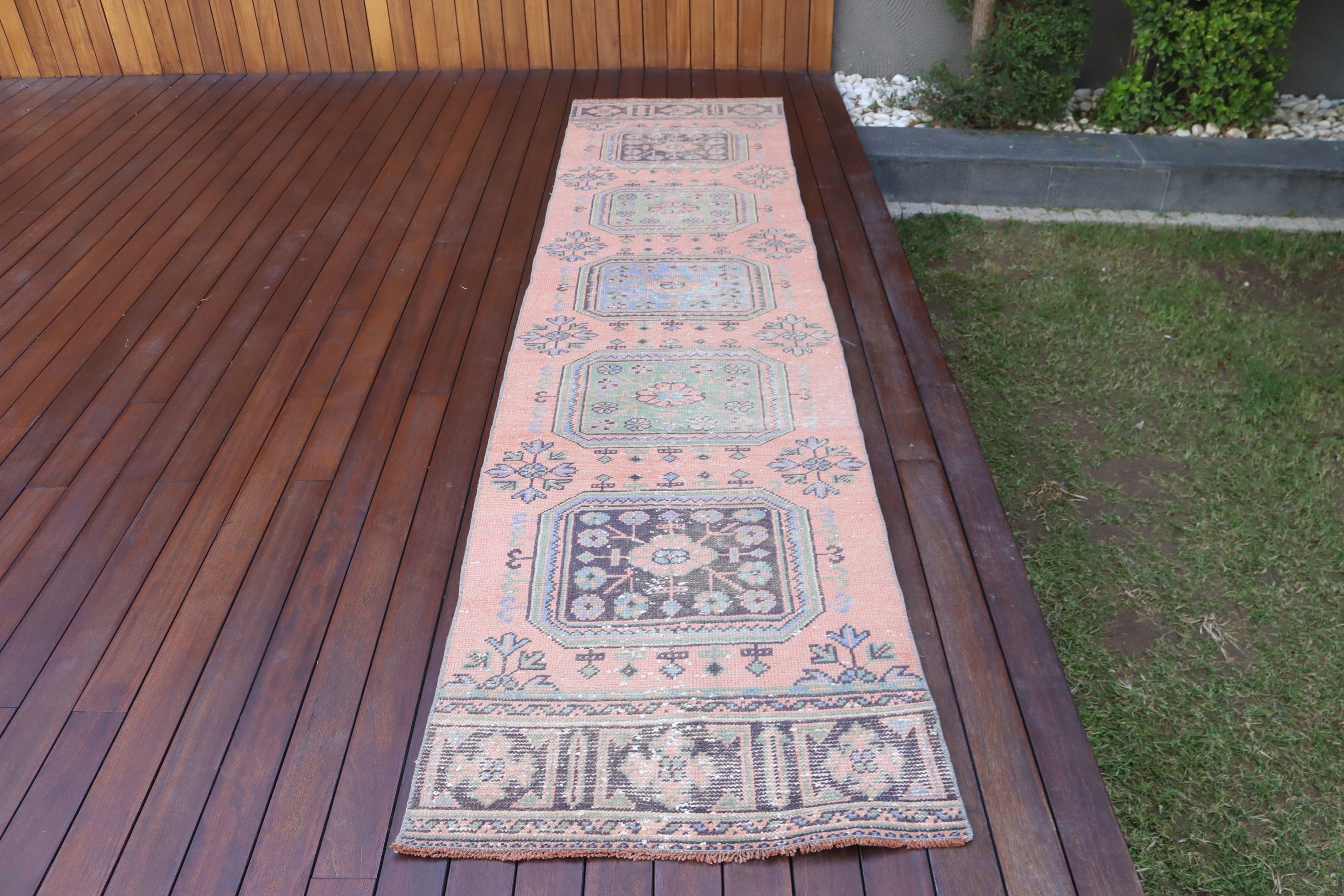 Orange Statement Rug, Modern Rug, Kitchen Rugs, Artistic Rug, Stair Rugs, Anatolian Rug, Turkish Rug, Vintage Rugs, 2.5x10.5 ft Runner Rugs