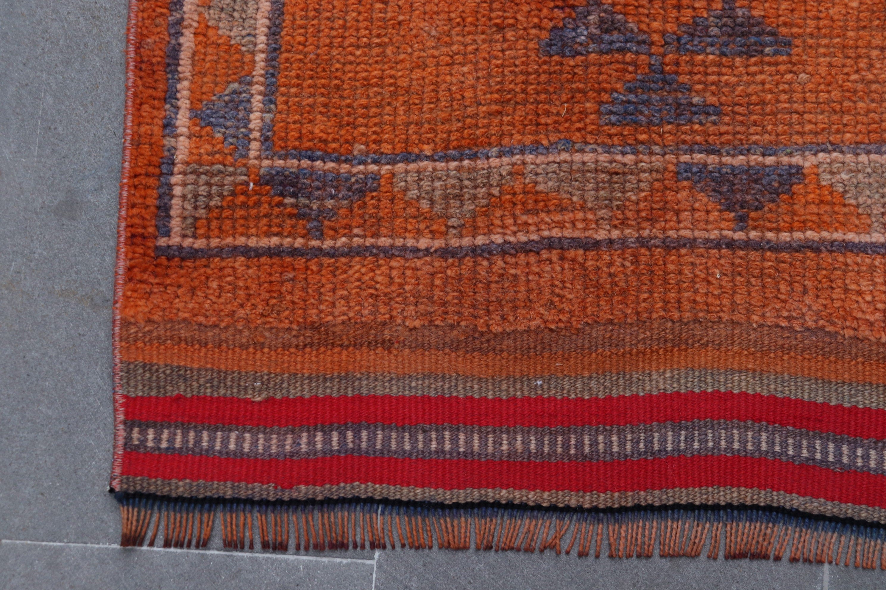 Kitchen Rugs, Vintage Rug, 2.6x11.7 ft Runner Rug, Art Rugs, Antique Rug, Rugs for Runner, Oriental Rug, Orange Anatolian Rug, Turkish Rugs