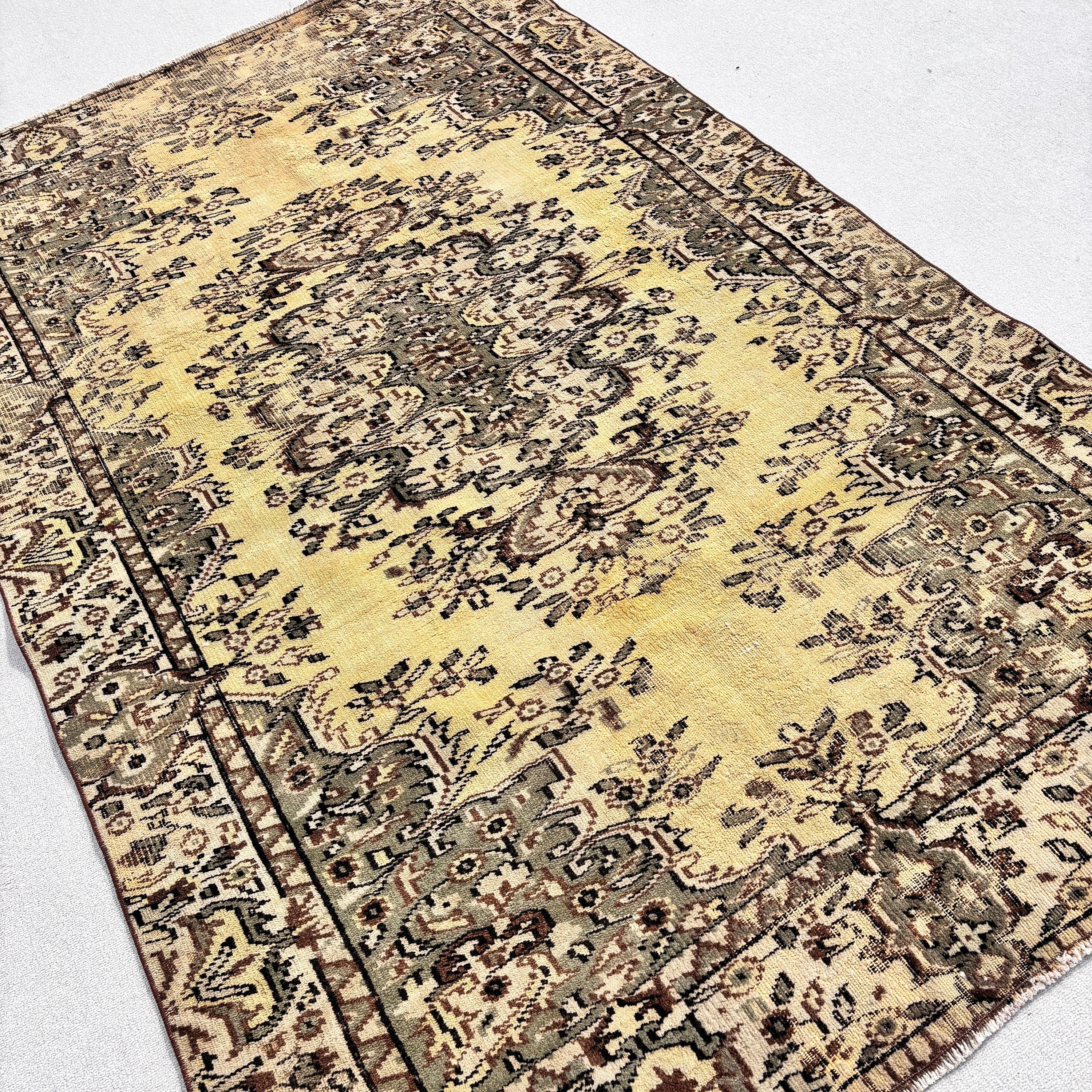 Büyük Oushak Halı, Oryantal Halı, Yeşil 5.3x8.5 ft Büyük Halı, Ofis Halıları, Vintage Halılar, Modern Halılar, Türk Halıları, Yatak Odası Halısı