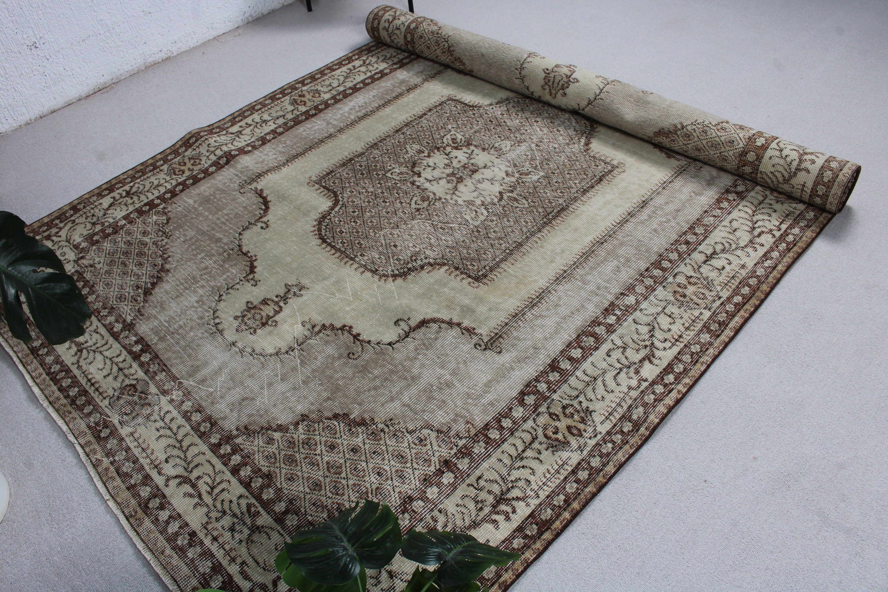 Dining Room Rugs, Beige Flatweave Rug, Floor Rug, 5.7x8.3 ft Large Rugs, Vintage Rugs, Bedroom Rugs, Turkish Rugs, Flatweave Rugs