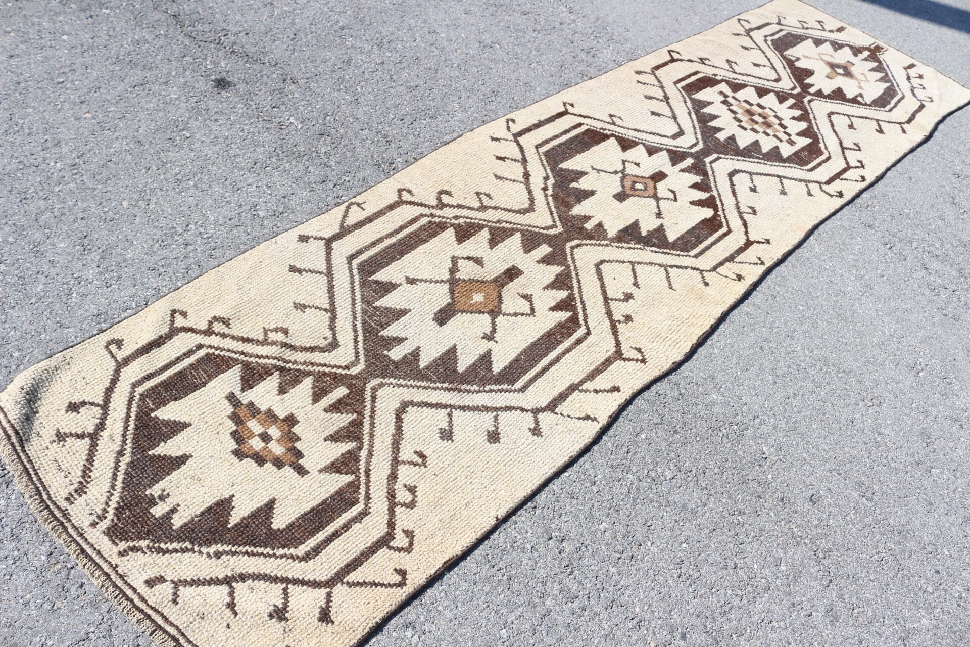 2.9x11.1 ft Runner Rug, Cool Rugs, Corridor Rugs, Beige Bedroom Rug, Old Rug, Vintage Rug, Turkish Rugs, Rugs for Stair