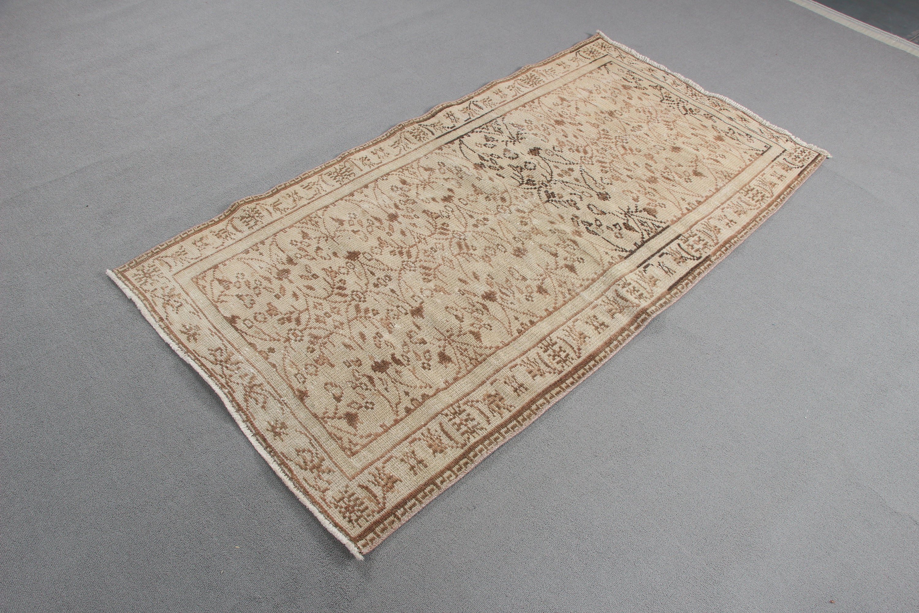 Turkish Rug, 3.2x6.1 ft Accent Rugs, Boho Rugs, Vintage Rug, Handwoven Rug, Vintage Accent Rug, Bedroom Rugs, Beige Neutral Rugs, Cool Rugs