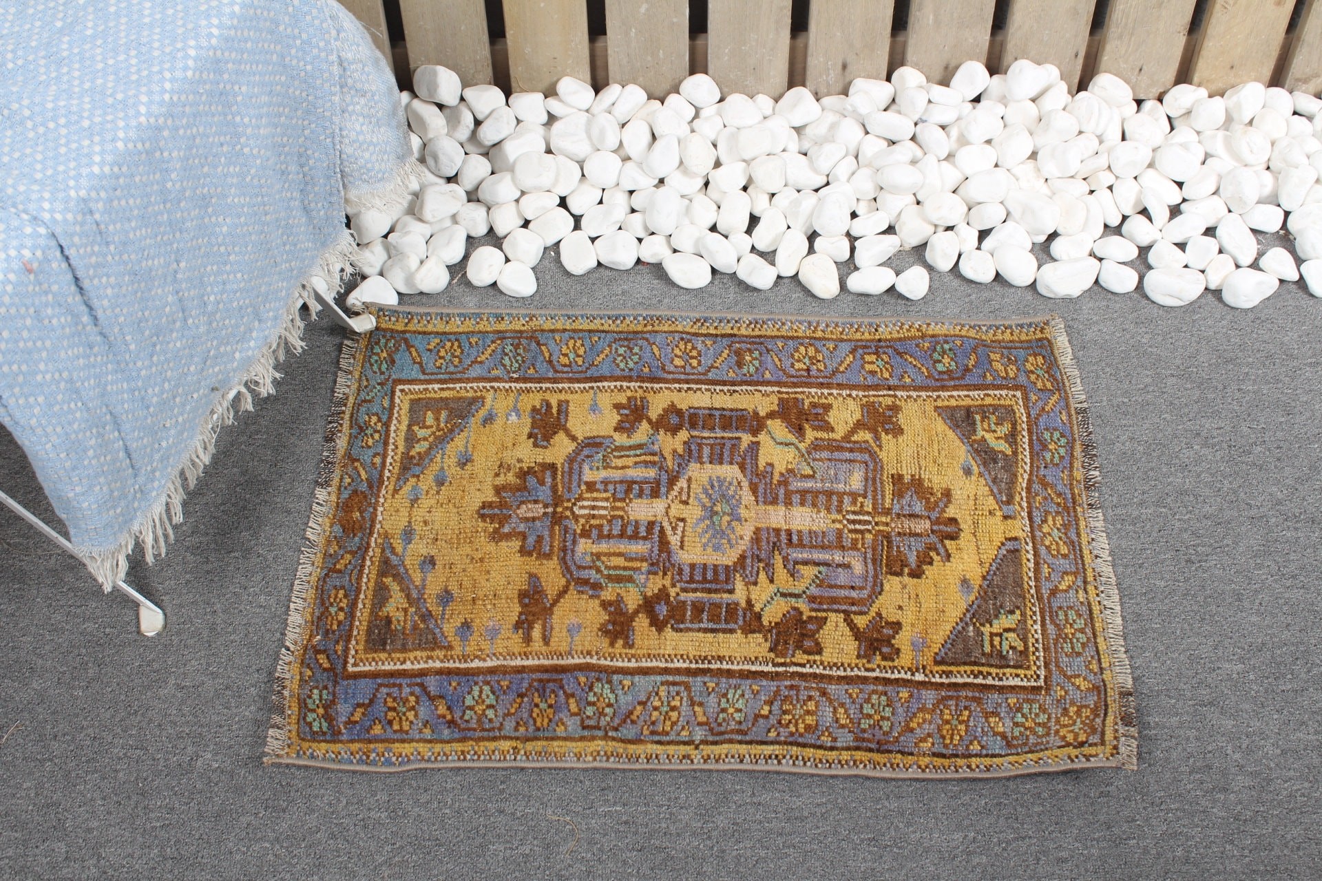 Sarı Antika Halı, Yatak Odası Halıları, Banyo Halıları, Vintage Halı, Türk Halıları, 1.6x2.4 ft Küçük Halı, Araba Paspas Halıları, Eklektik Halılar