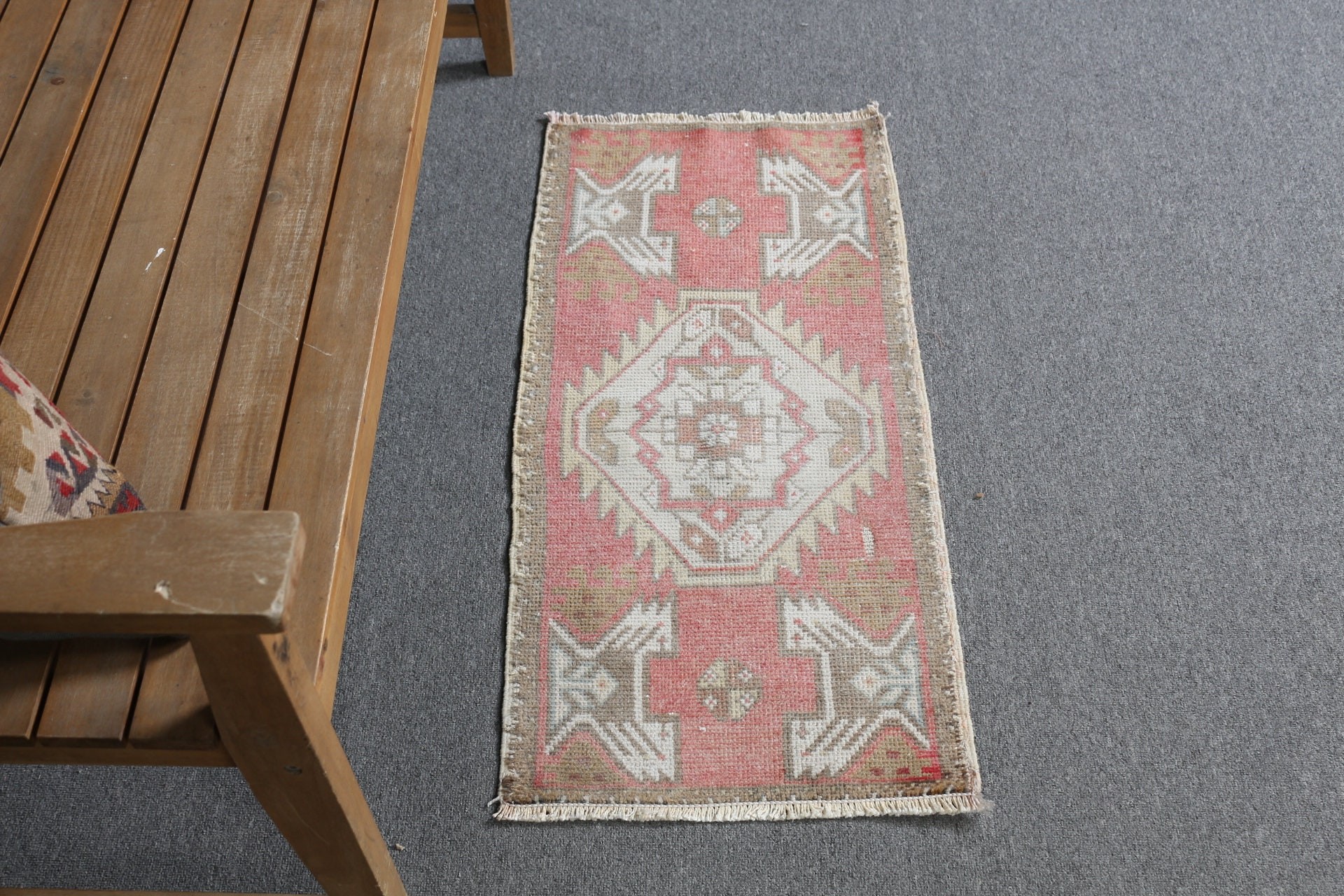 Bathroom Rug, 1.5x3.1 ft Small Rug, Red Bedroom Rug, Rugs for Entry, Vintage Rugs, Turkish Rug, Cool Rugs, Kitchen Rug