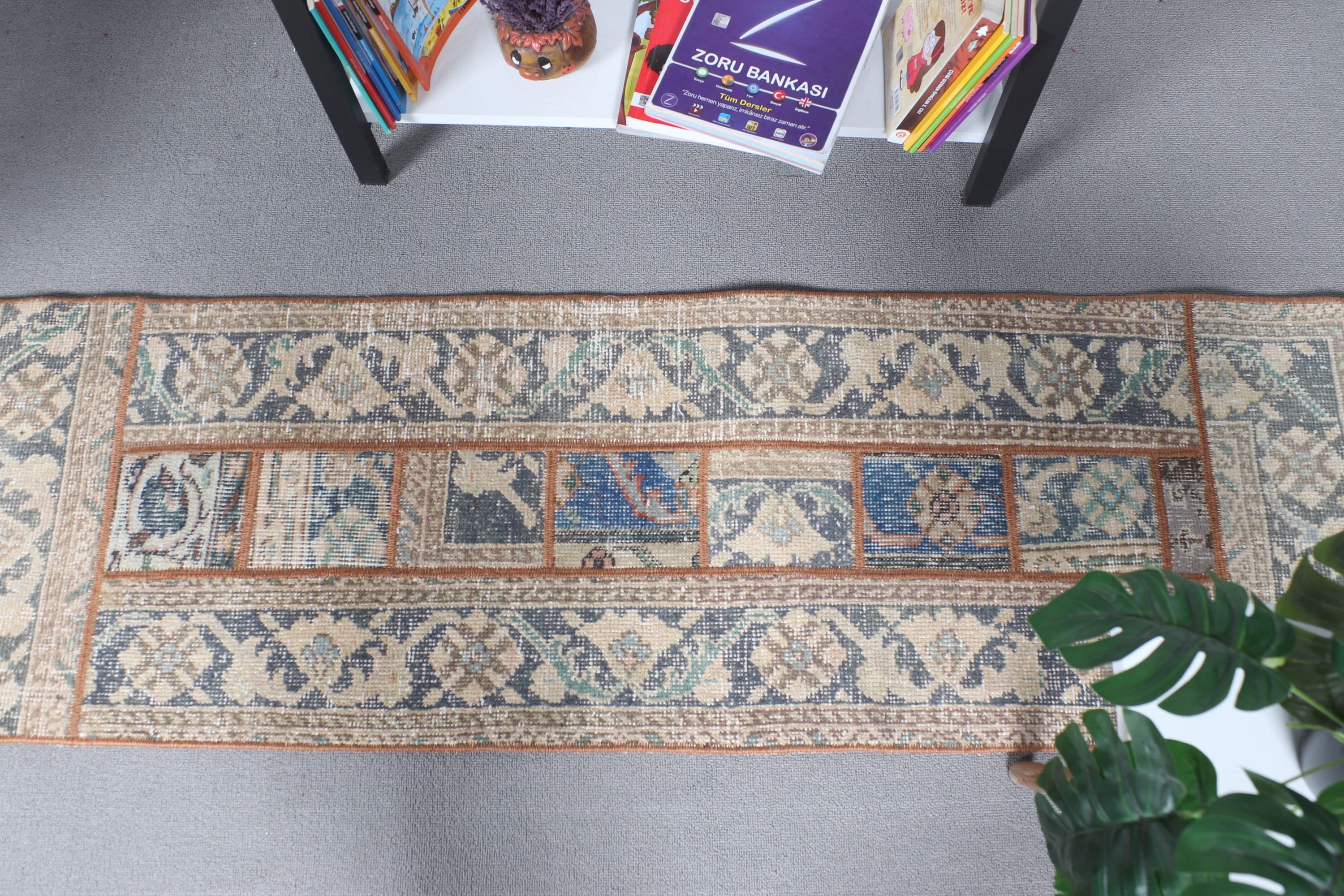 Koridor Halıları, 1.6x5.2 ft Yolluk Halıları, Koridor Halısı, Merdiven Halısı, Anadolu Halıları, Kahverengi Havalı Halılar, Antika Halılar, Türk Halısı, Vintage Halı