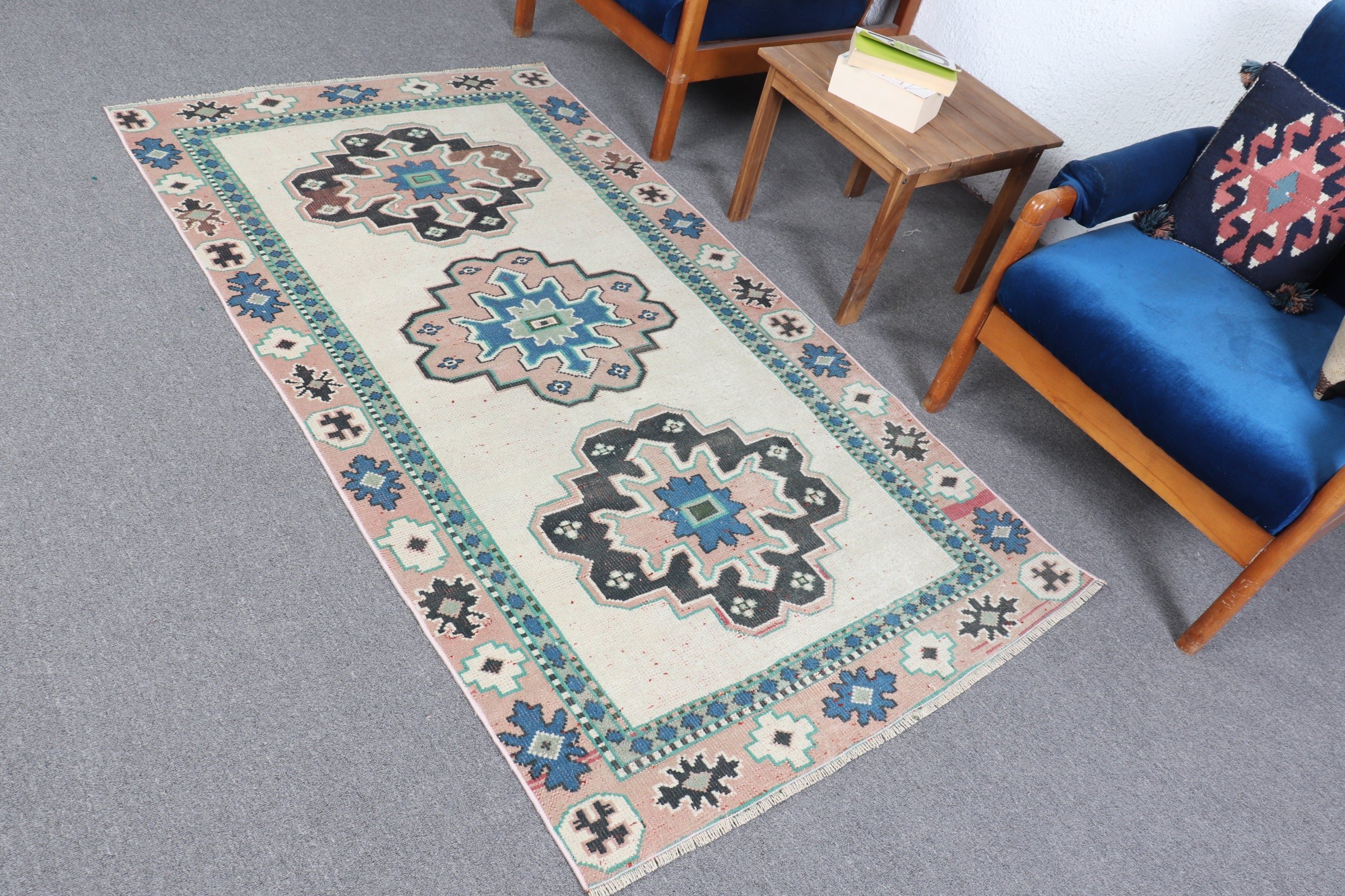 Office Rug, Beige Home Decor Rug, Nursery Rug, Cool Rugs, Rugs for Bedroom, 3.5x6.2 ft Accent Rug, Kitchen Rugs, Vintage Rug, Turkish Rugs
