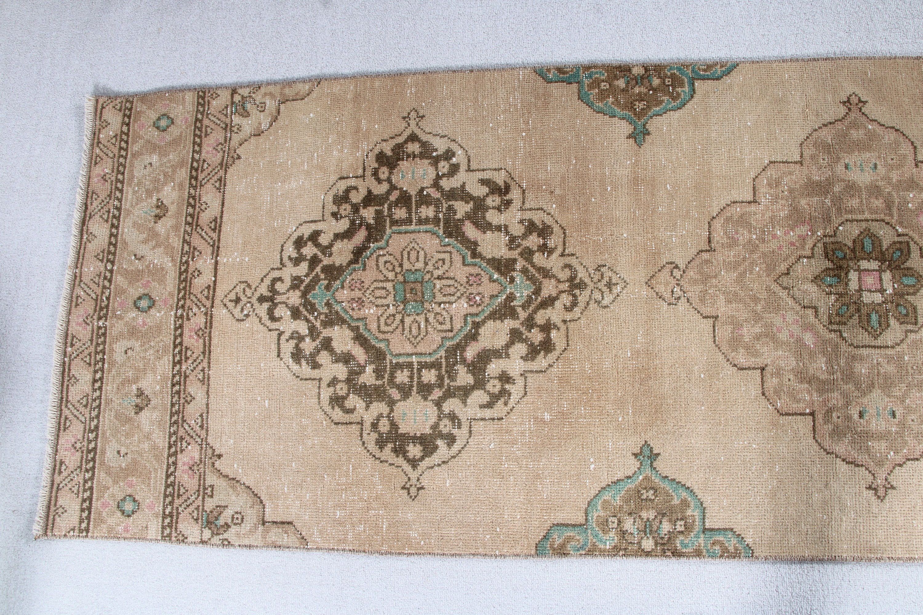 2.6x12.2 ft Runner Halı, Bildiri Halısı, Mutfak Halıları, Türk Halısı, Egzotik Halılar, Vintage Halı, Kahverengi Boho Halı, Düz Dokuma Halı, Koridor Halıları