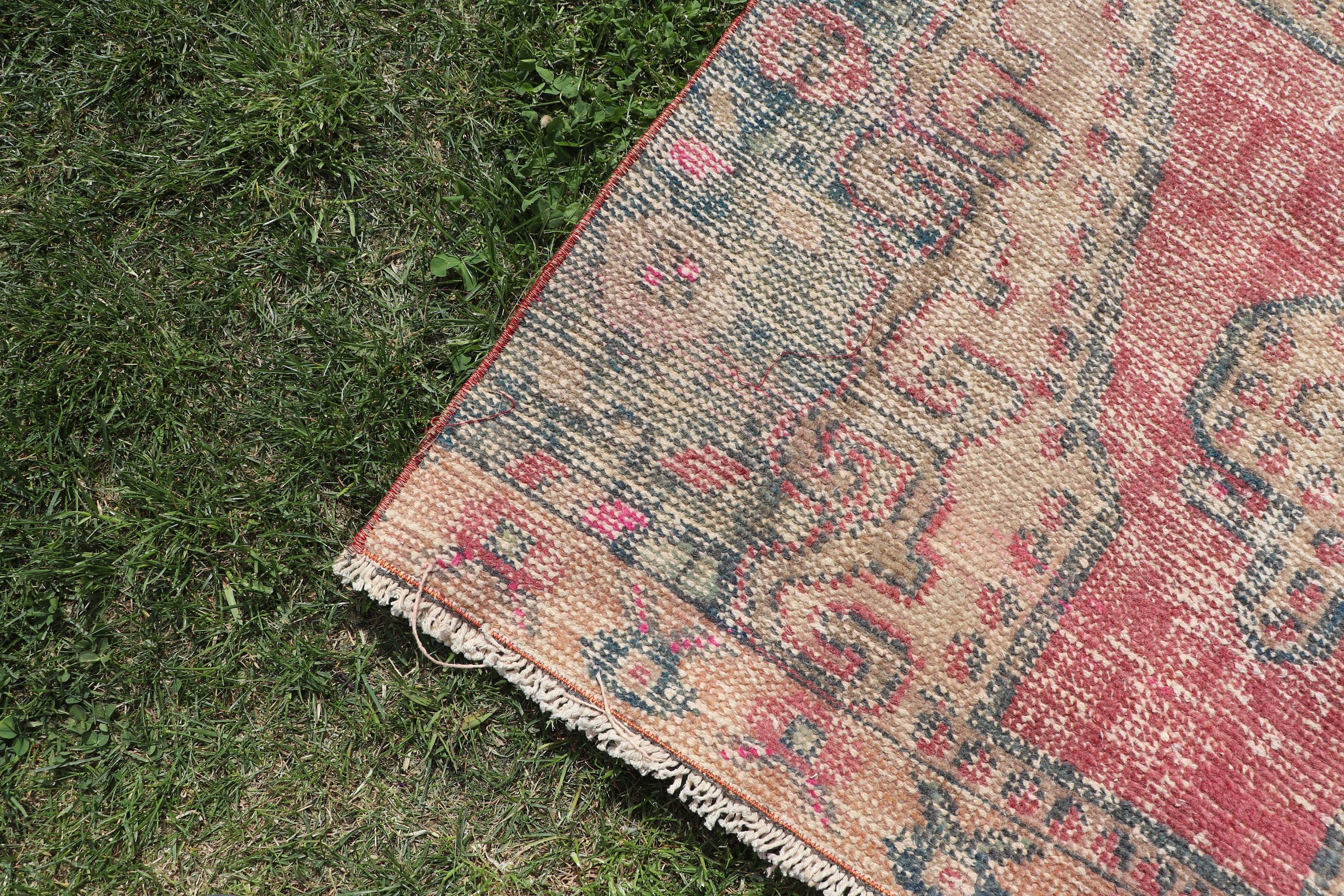 Turkish Rug, Aztec Rugs, Vintage Rugs, Living Room Rug, Boho Rugs, Floor Rugs, Red Moroccan Rugs, 3.3x7.6 ft Area Rug, Dining Room Rug