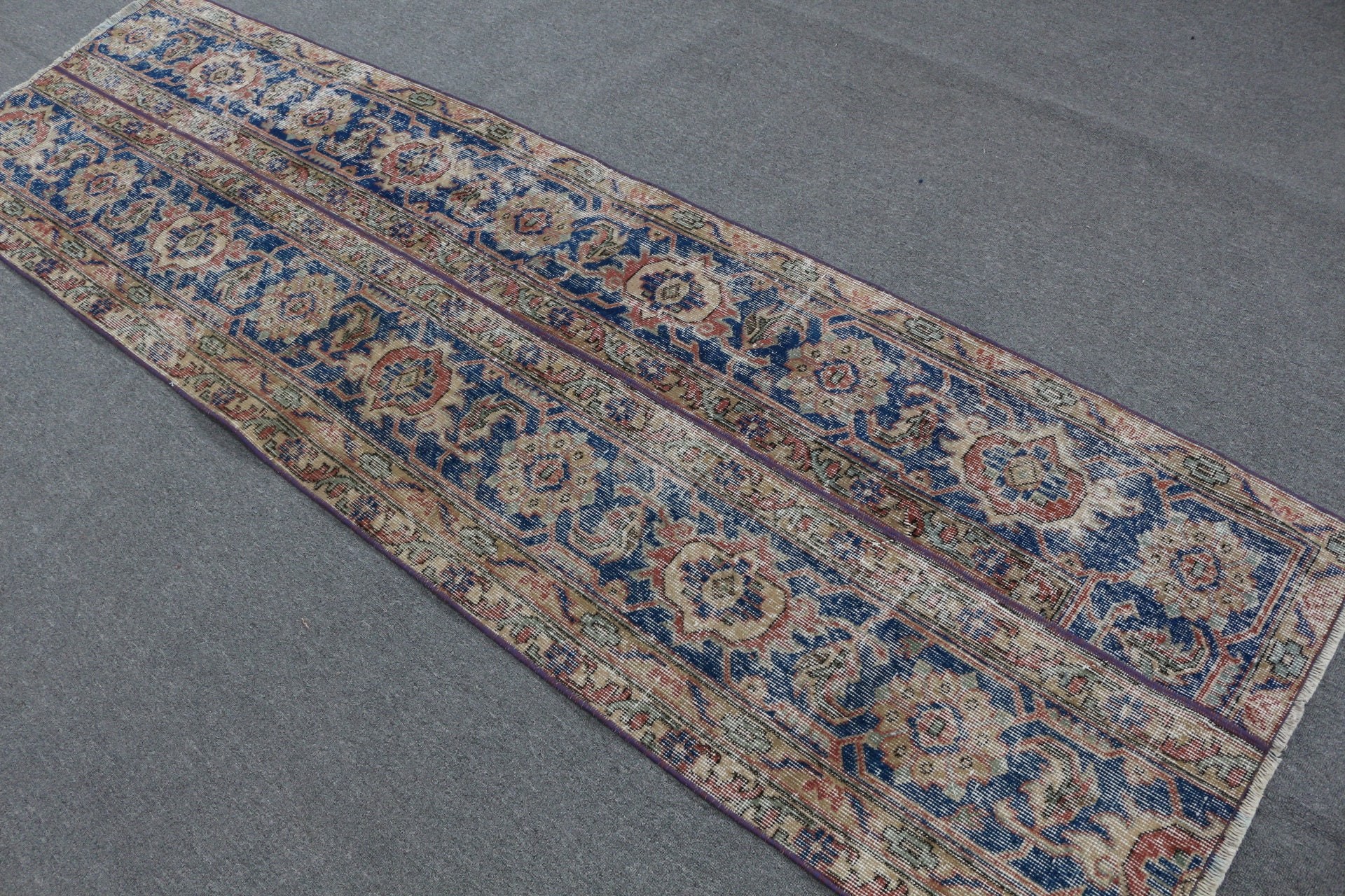 Rugs for Runner, Home Decor Rug, Blue Floor Rug, Turkish Rugs, Custom Rugs, 2.6x8.8 ft Runner Rug, Kitchen Rug, Antique Rugs, Vintage Rug