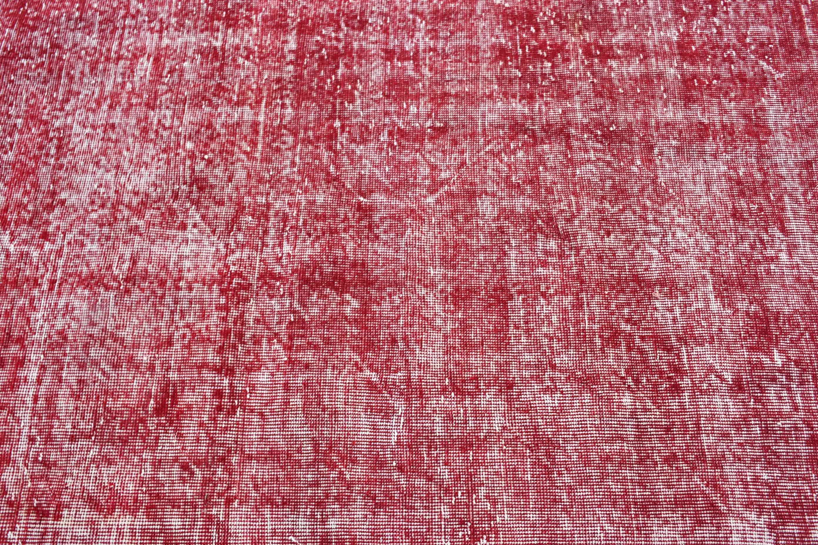 Moroccan Rugs, Wool Rug, Floor Rug, Rugs for Area, Indoor Rugs, Vintage Rug, Turkish Rugs, 3.7x6.8 ft Area Rugs, Red Home Decor Rug