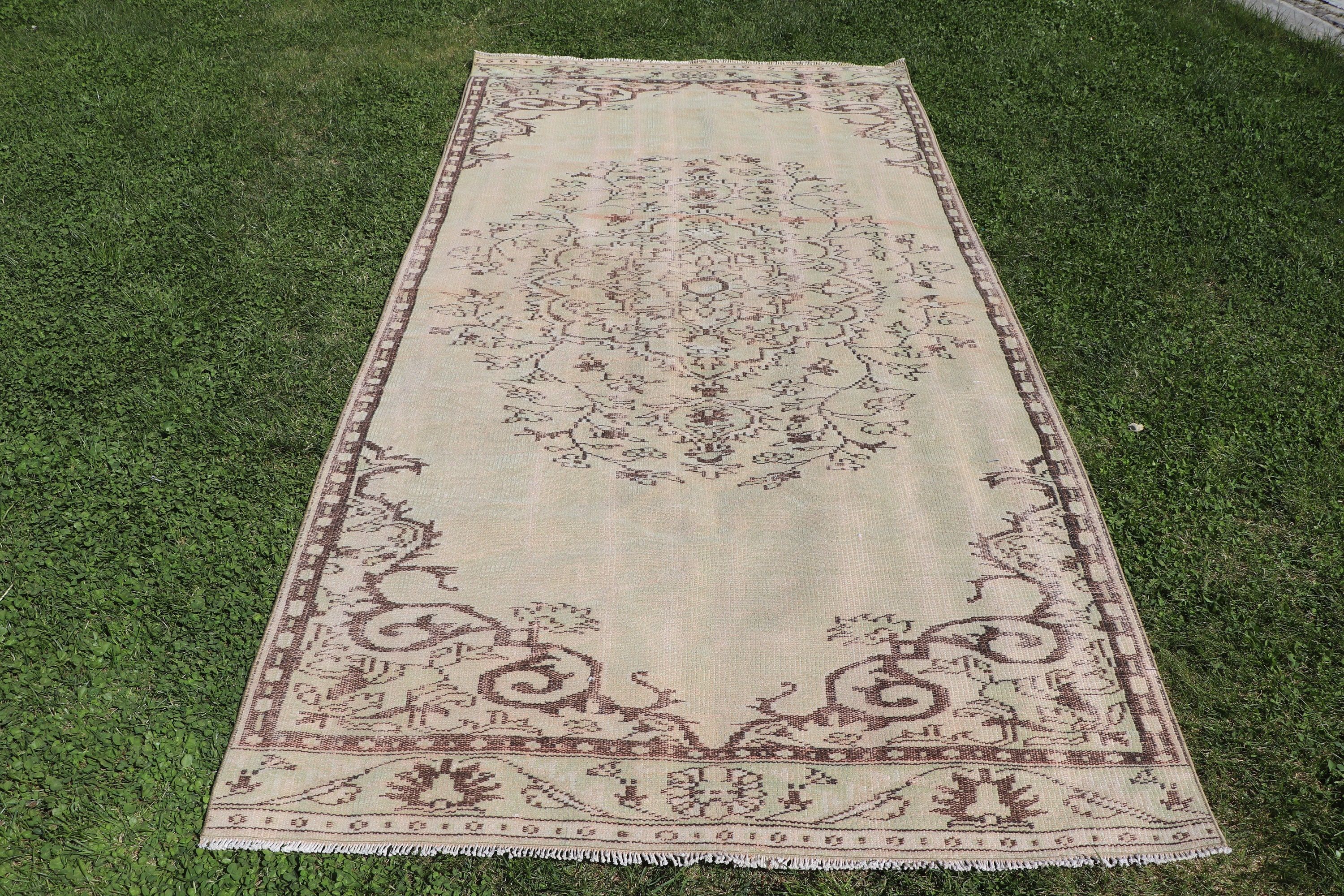 Yemek Odası Halıları, Geometrik Halılar, Vintage Halı, Nötr Halı, Yeşil Ev Dekorasyonu Halıları, 4.5x9.1 ft Büyük Halı, Türk Halısı, Oturma Odası Halısı