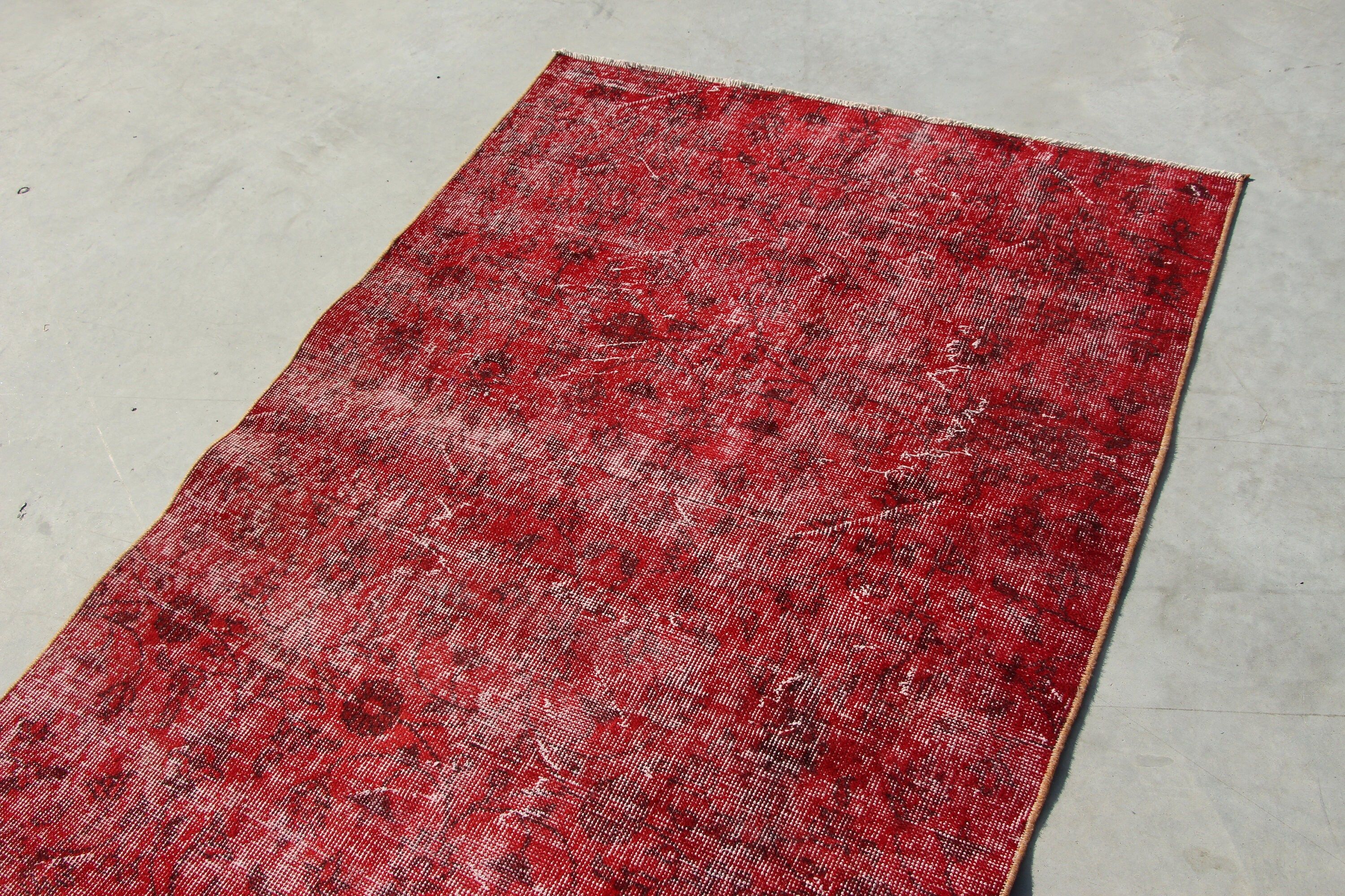 Nursery Rug, Vintage Decor Rug, Rugs for Area, Vintage Rug, Cool Rugs, Turkish Rug, Red  3.7x6.6 ft Area Rugs