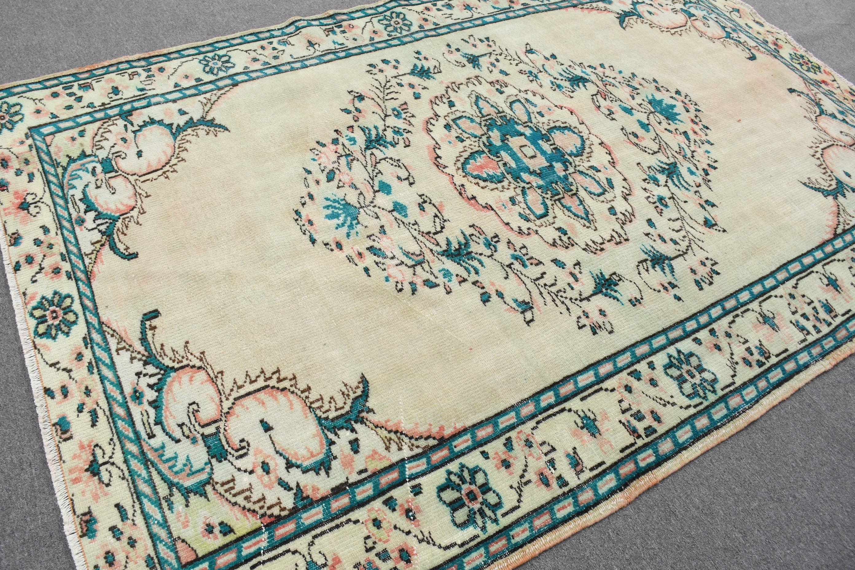 Floor Rug, Oushak Rug, Vintage Rugs, Turkish Rug, Bedroom Rug, Dining Room Rug, Rugs for Salon, 5.6x8.6 ft Large Rug, Beige Antique Rugs