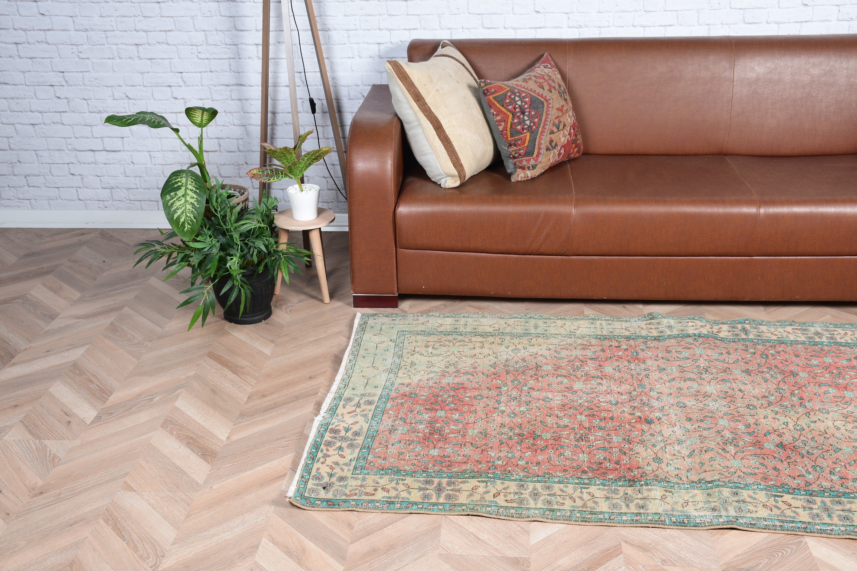 Red Antique Rug, Vintage Rugs, Kitchen Rug, Outdoor Rug, Oushak Rug, Turkish Rug, 3.5x6.1 ft Accent Rugs, Bedroom Rugs, Anatolian Rugs