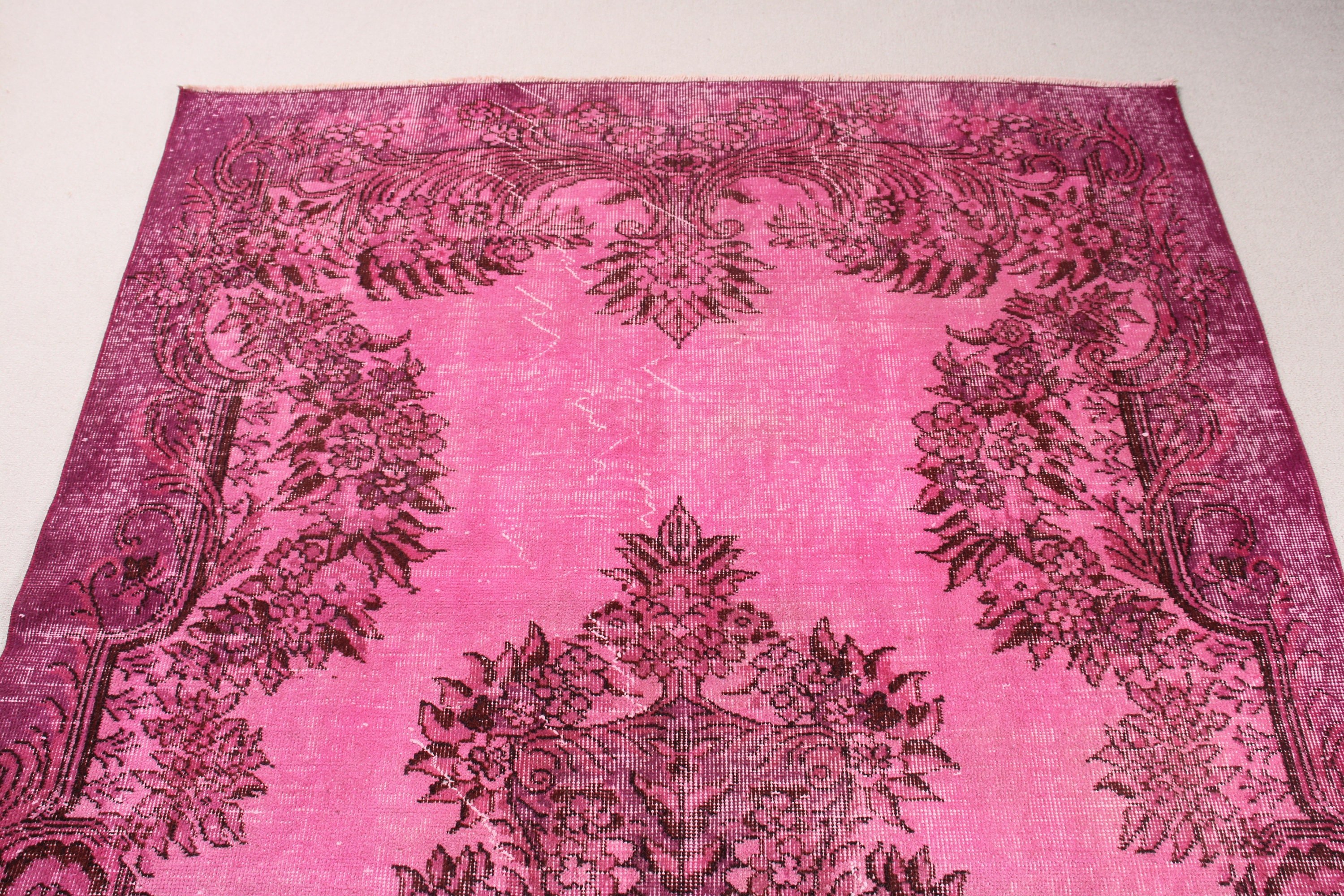 5.2x8.3 ft Büyük Halı, Pembe Düz Dokuma Halılar, Vintage Halılar, Büyük Boho Halıları, Türk Halıları, Düz Dokuma Halı, Büyük Vintage Halılar, Oushak Halı