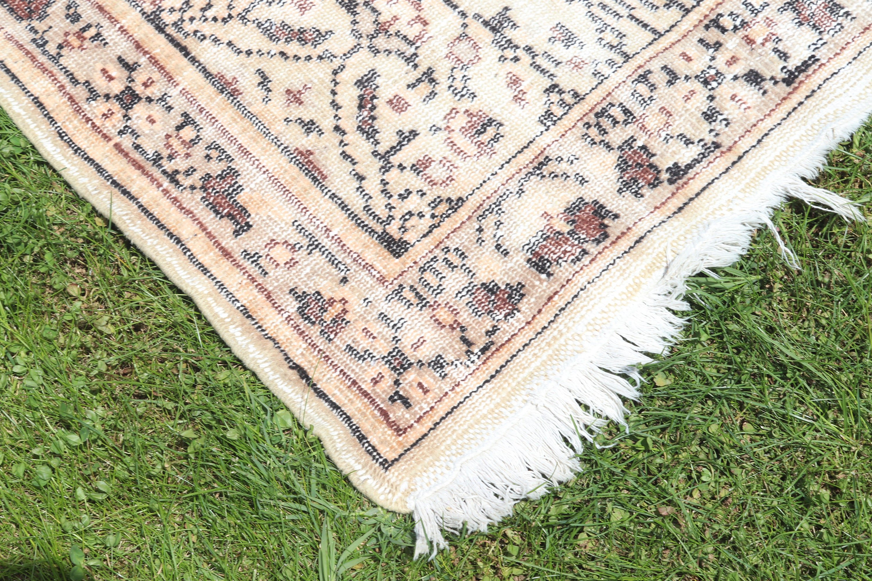 Decorative Rugs, Boho Rugs, Beige Antique Rug, Vintage Accent Rug, Handwoven Rugs, 3x6.8 ft Accent Rugs, Vintage Rug, Turkish Rug