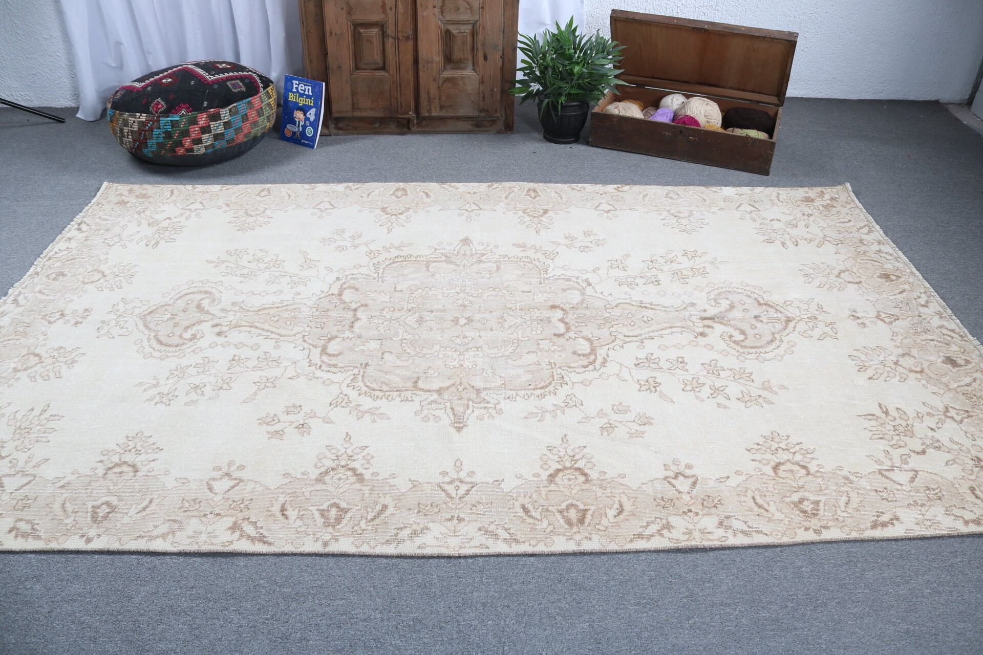 5.6x9.5 ft Large Rugs, Bedroom Rug, Turkish Rugs, Vintage Rug, Ethnic Rugs, Boho Rug, Beige Flatweave Rugs, Floor Rug, Dining Room Rug