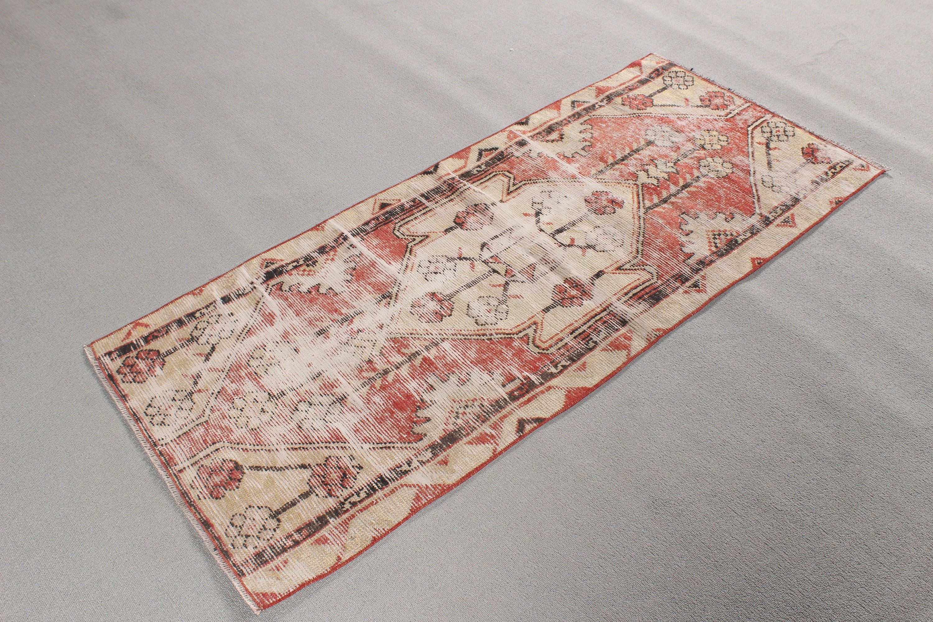 Beige Kitchen Rugs, Wall Hanging Rugs, Kilim, 2.2x5.2 ft Small Rug, Turkish Rug, Vintage Rug, Home Decor Rug, Door Mat Rug