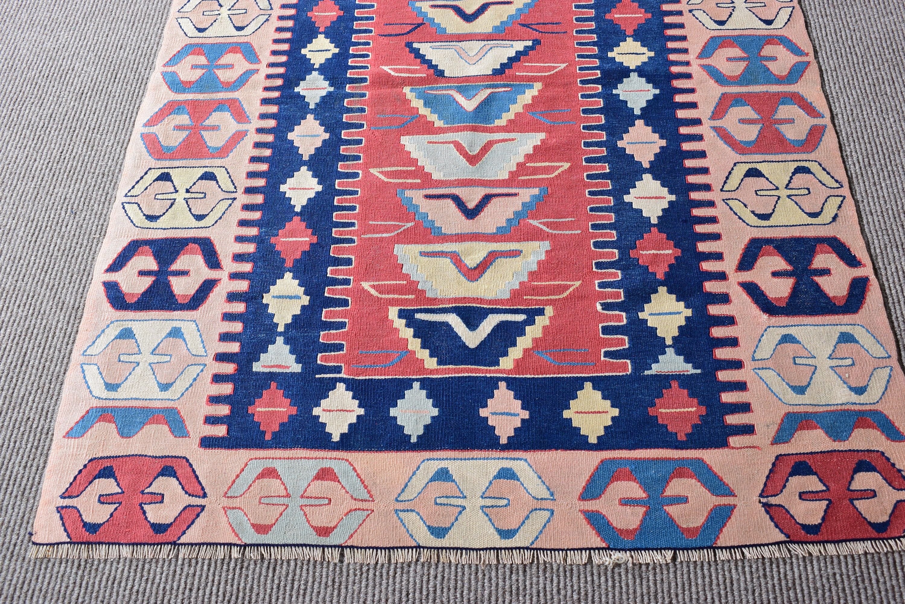 Vintage Accent Halı, Yatak Odası Halıları, Vintage Halı, Dekoratif Halılar, Kırmızı El Dokuma Halılar, 3.6x5.3 ft Accent Halılar, Kilim, Antika Halı, Türk Halısı