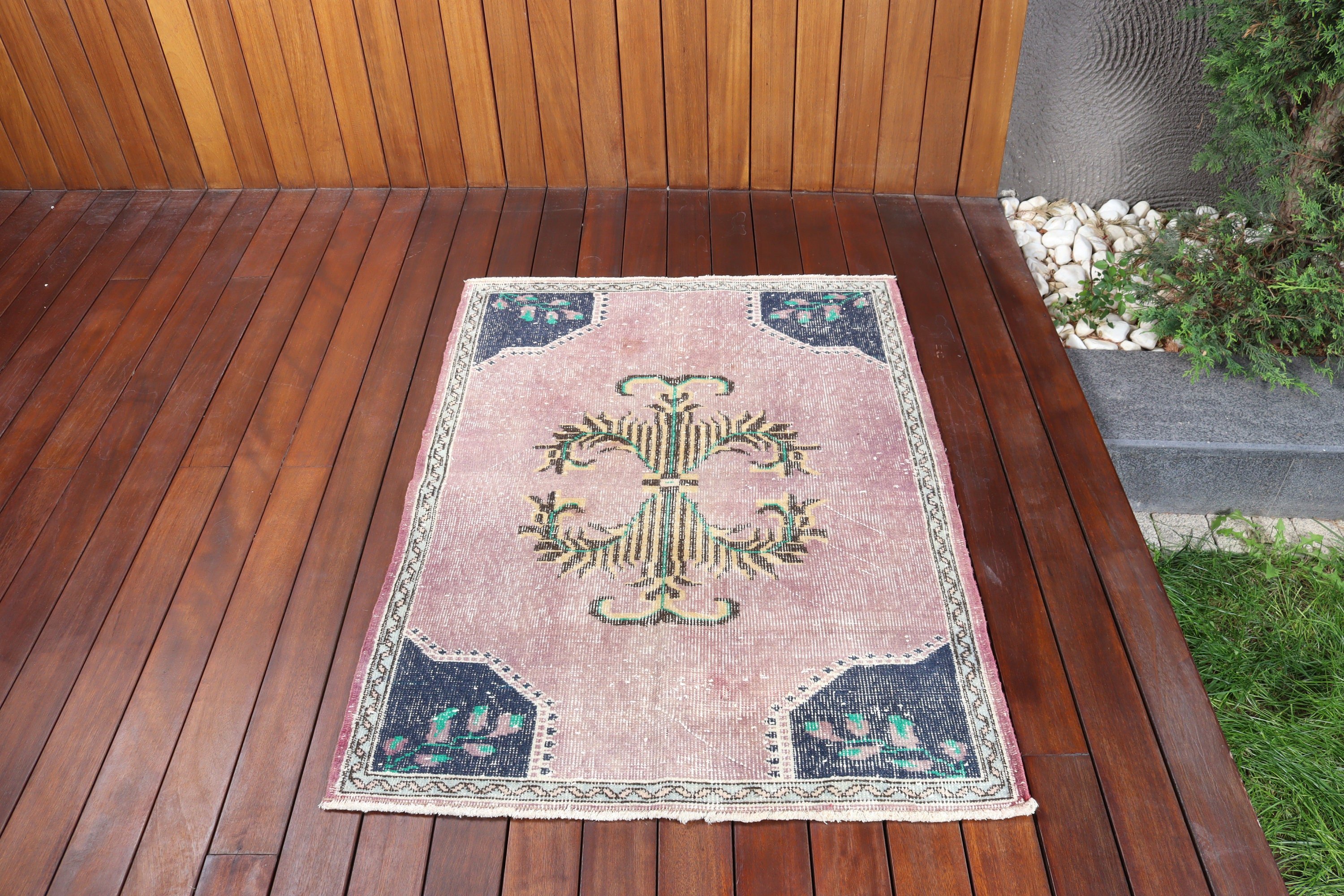 Vintage Halı, Yatak Odası Halıları, 2,9x3,9 ft Küçük Halı, Mutfak Halısı, Organik Halı, Banyo Halıları, Türk Halıları, Mor Antika Halı