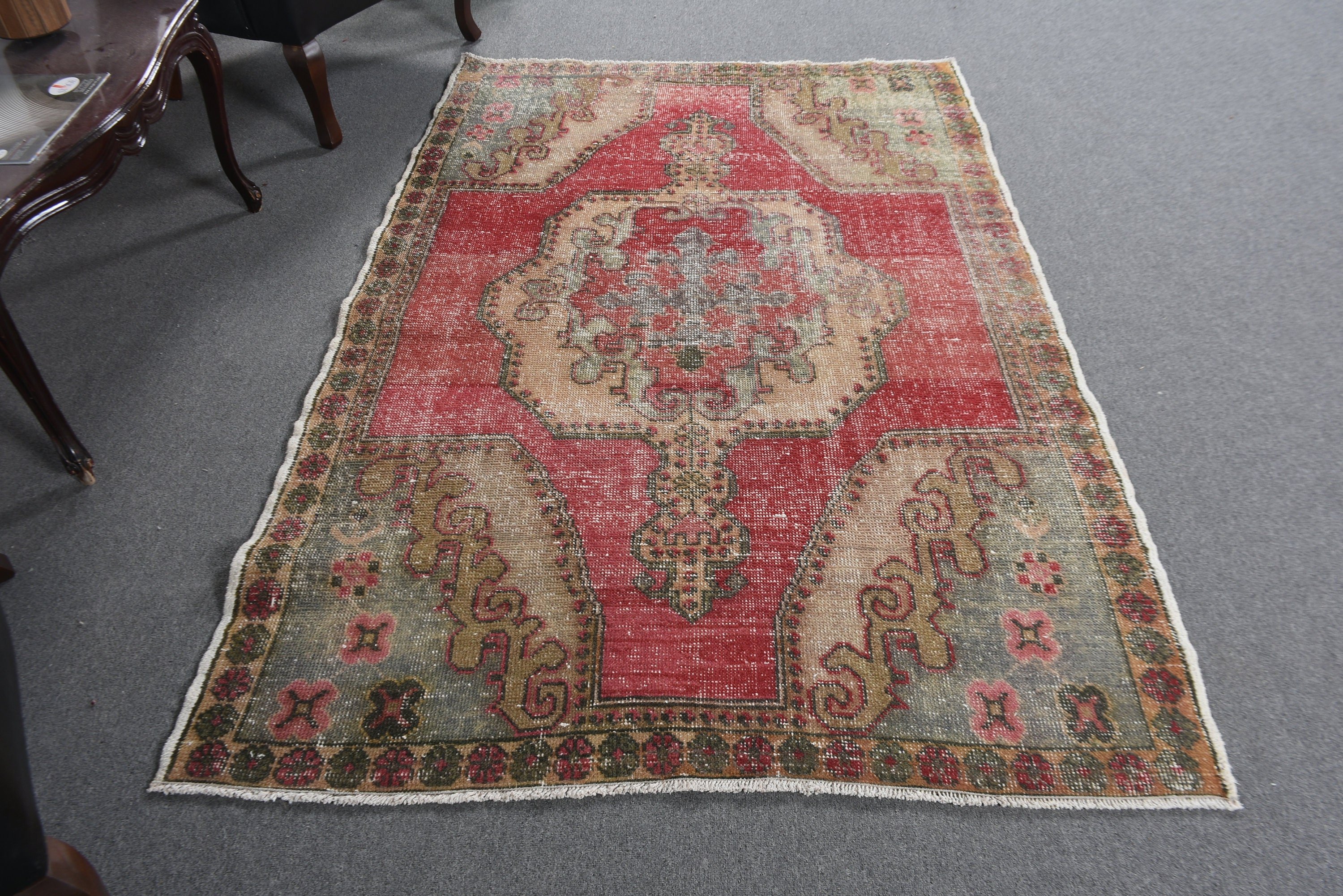 El Yapımı Halılar, Vintage Halı, Boho Bölge Halısı, 4,5x7 ft Alan Halısı, Kırmızı Oryantal Halı, Türk Halısı, Modern Halı, Yatak Odası Halısı, Boho Alanı Halıları