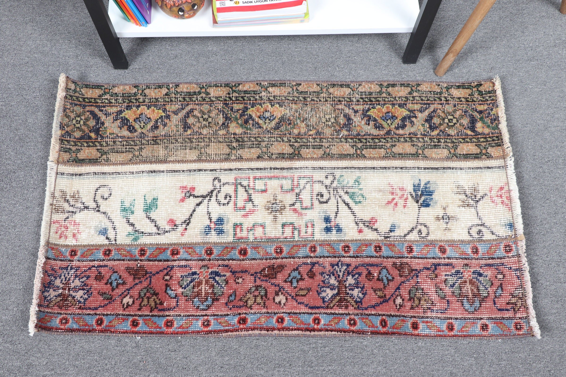 Kitchen Rug, Beige Antique Rug, Turkish Rugs, 1.9x3.2 ft Small Rugs, Bathroom Rug, Aztec Rugs, Moroccan Rug, Vintage Rug, Car Mat Rug