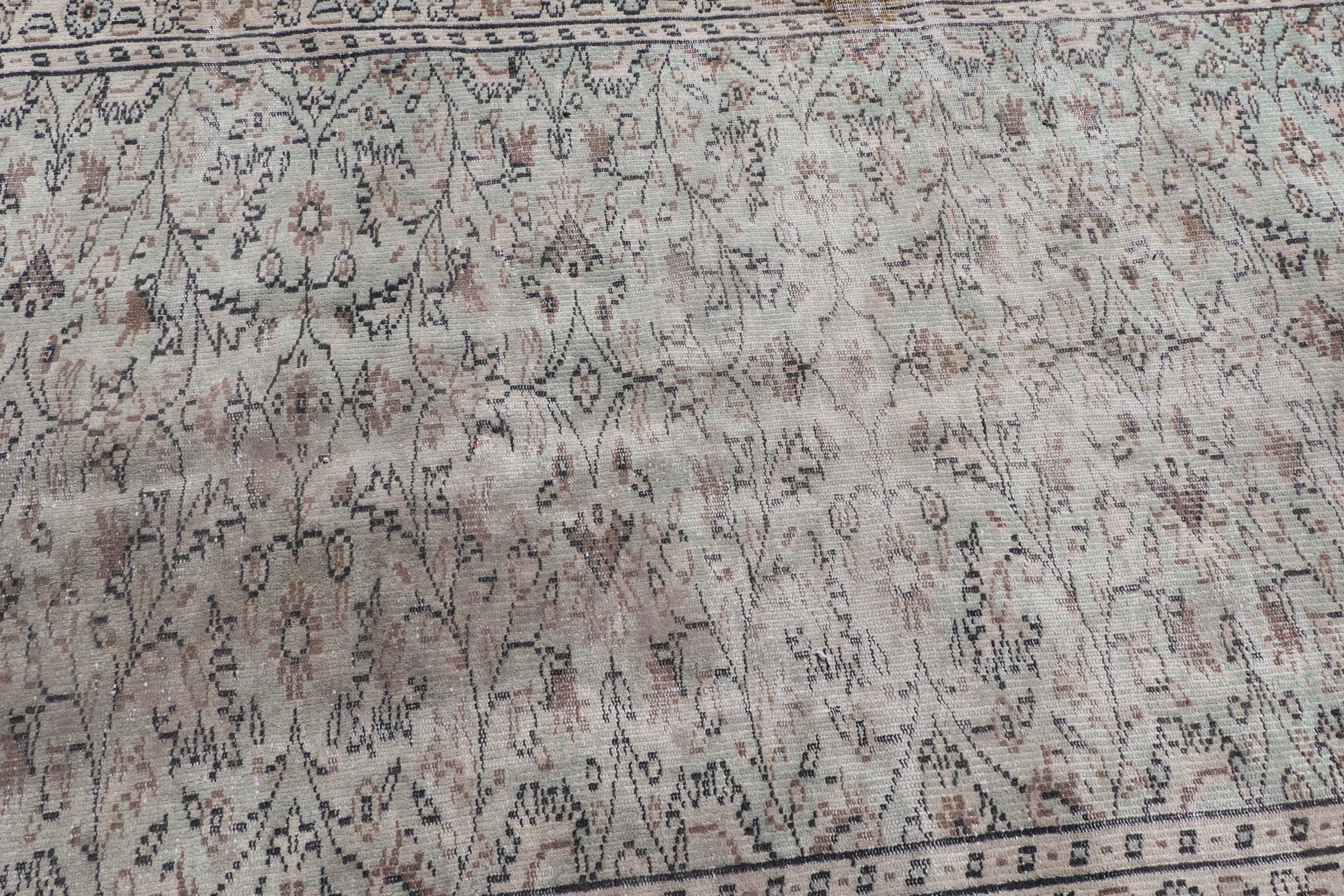 Yemek Odası Halısı, 5x8.7 ft Büyük Halılar, Sanat Halısı, Türk Halısı, Oturma Odası Halısı, Vintage Halı, Antika Halı, Bej Ev Dekor Halısı, Anadolu Halıları