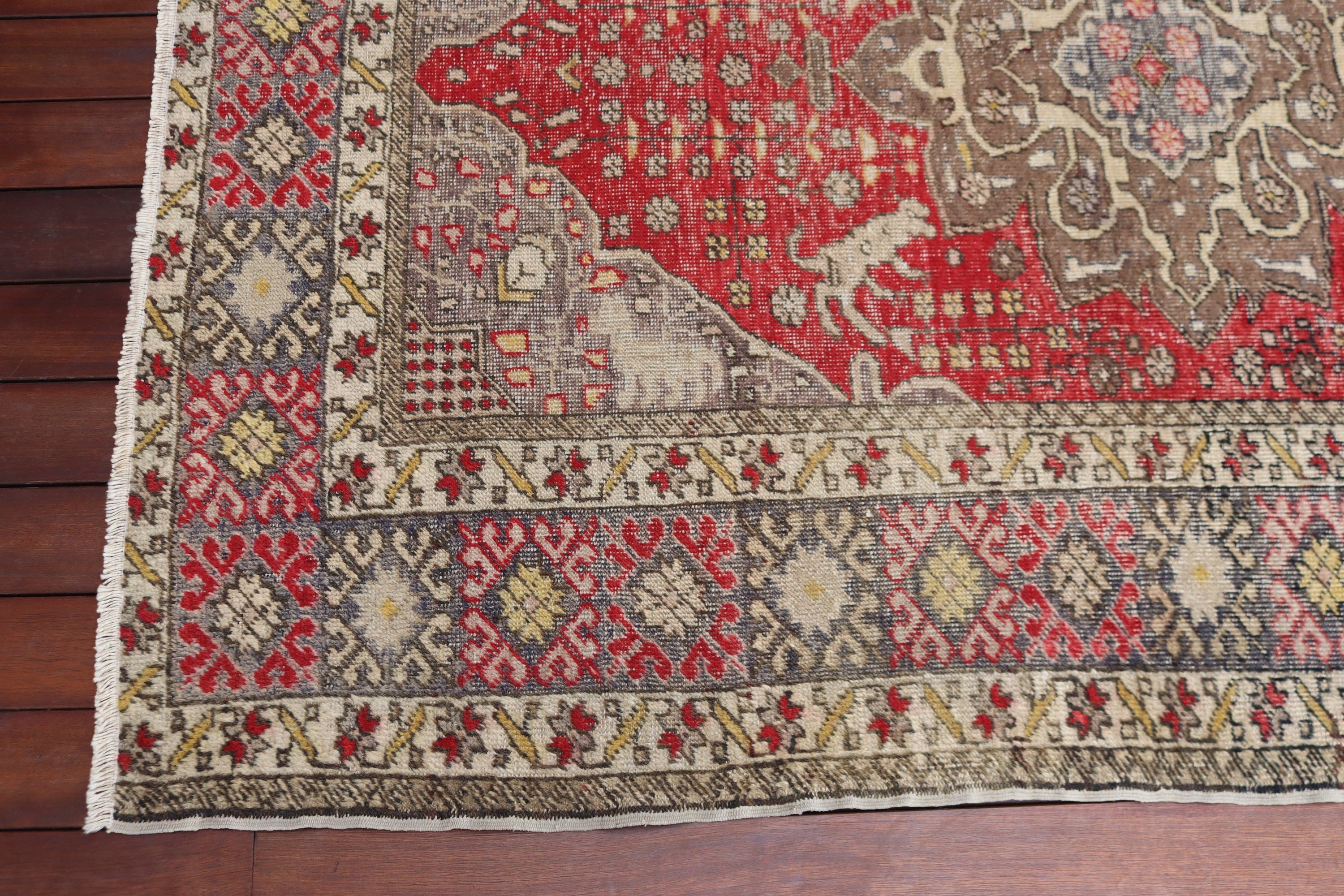 Rugs for Floor, Red Cool Rugs, Kitchen Rugs, Boho Area Rugs, Neutral Rug, Turkish Rug, Vintage Rug, 4.2x5.8 ft Area Rug, Outdoor Rug