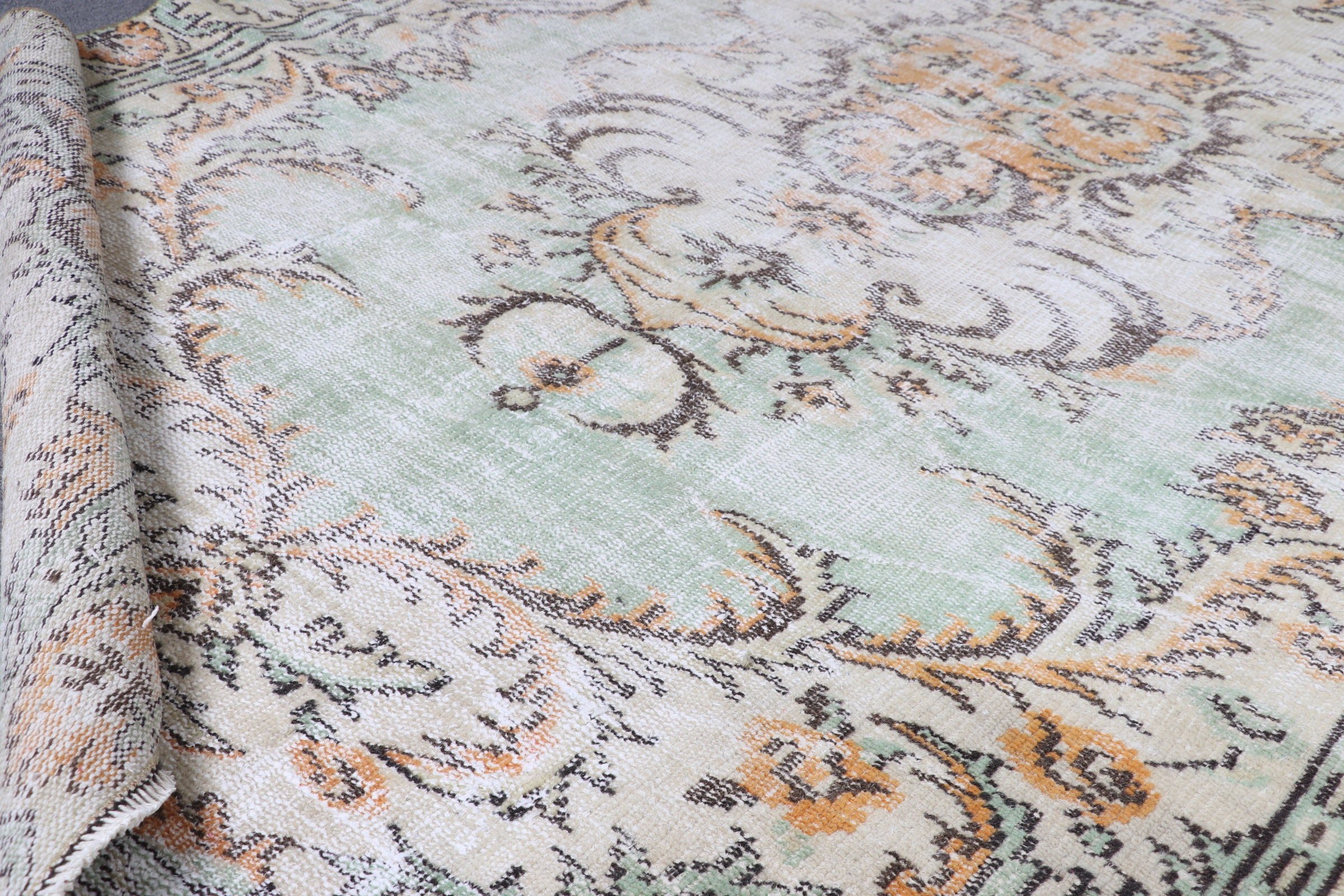 Salon Rug, Bedroom Rug, Rugs for Bedroom, Vintage Rug, Green Kitchen Rug, 5.1x9.5 ft Large Rugs, Home Decor Rugs, Antique Rug, Turkish Rug